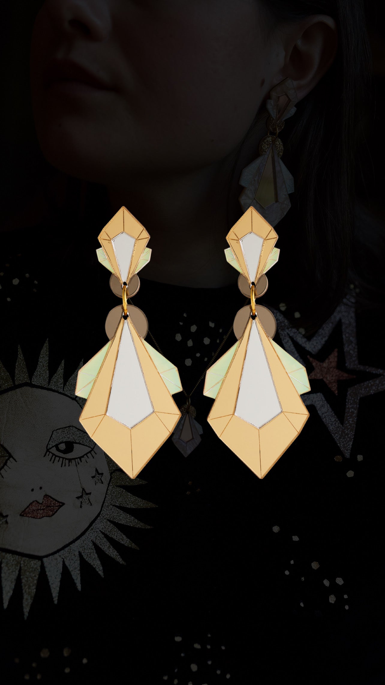 Geo Shard Statement Earrings IRIDESCENT