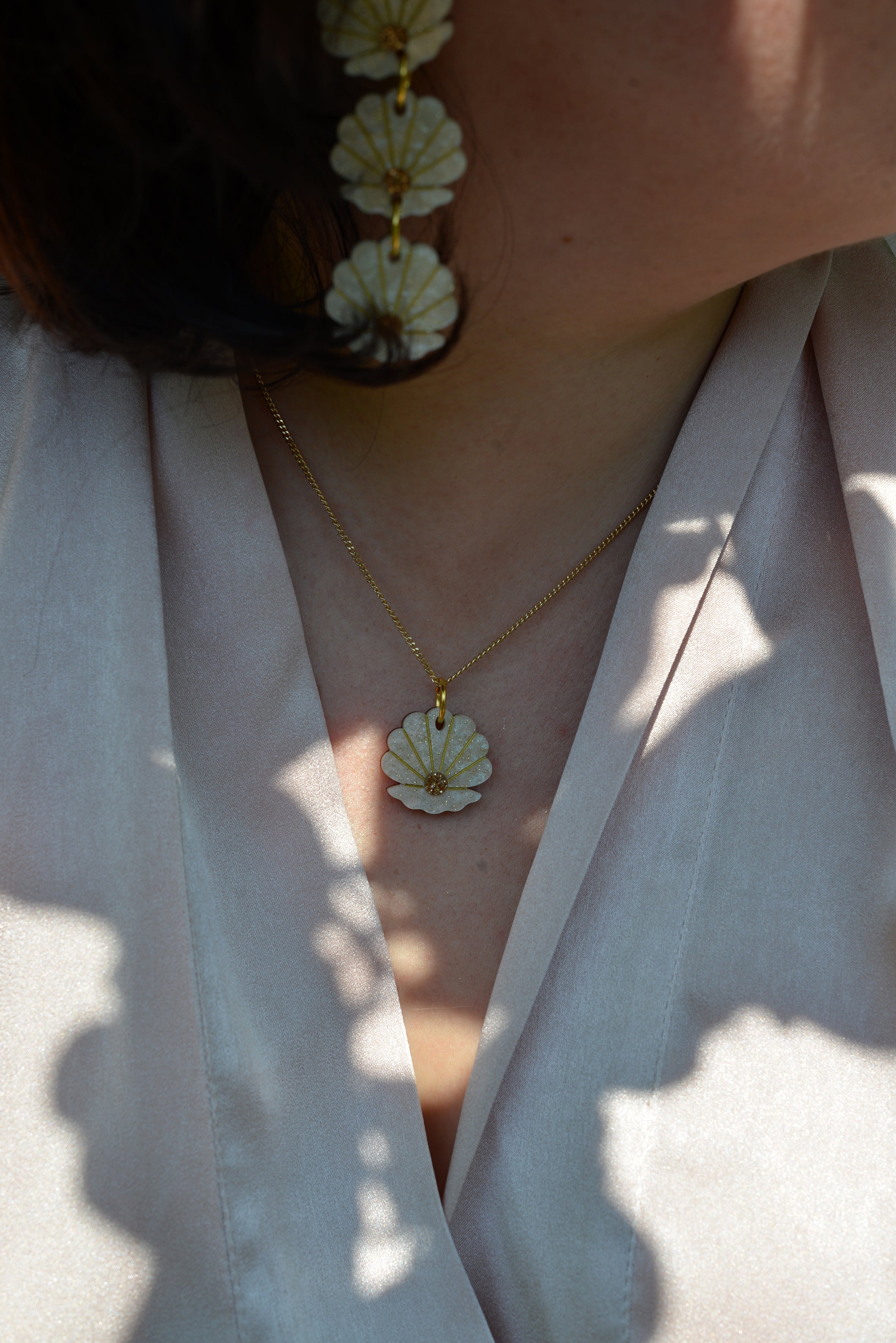 Clam Triple Drop Earrings
