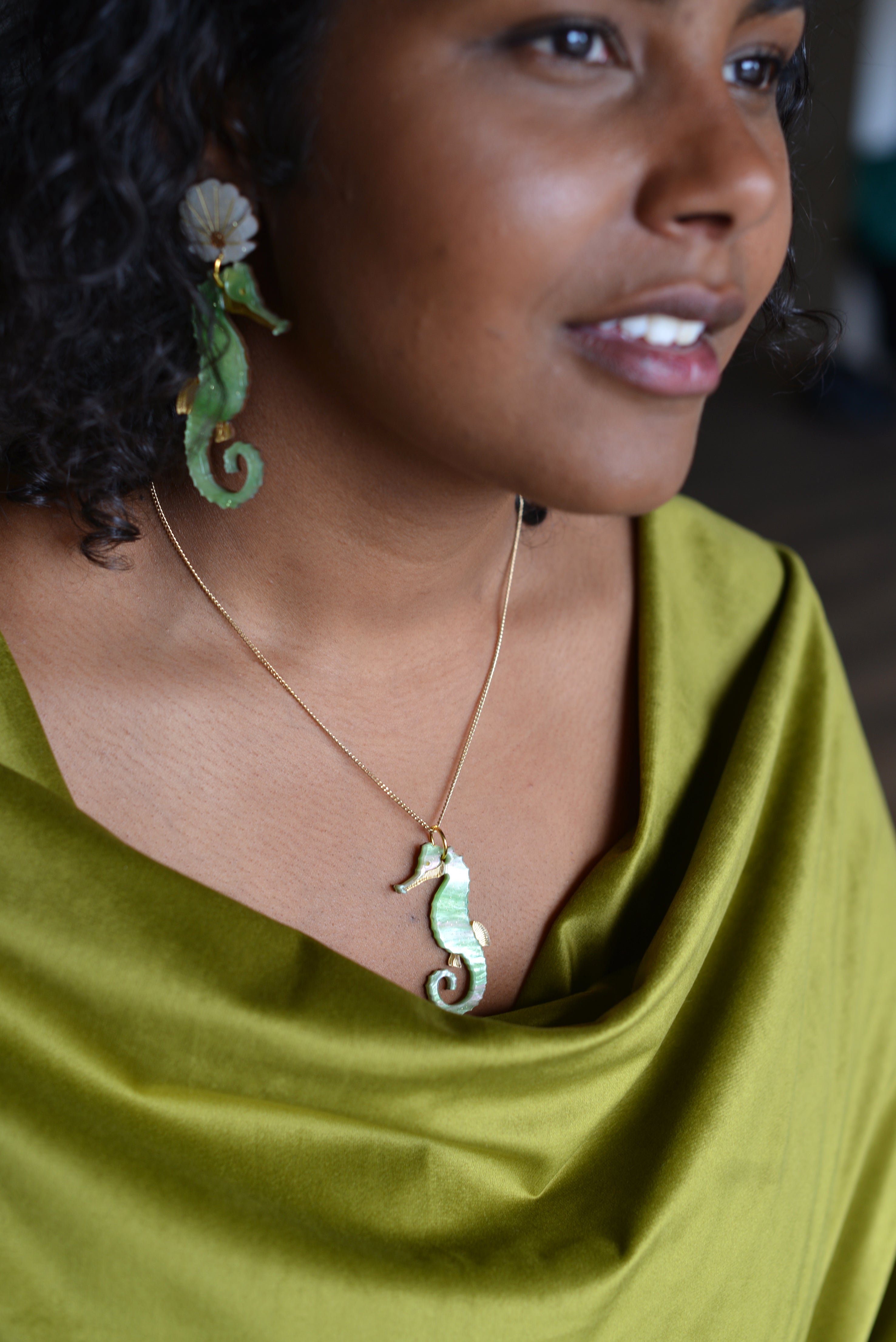 Collier Hippocampe Vert