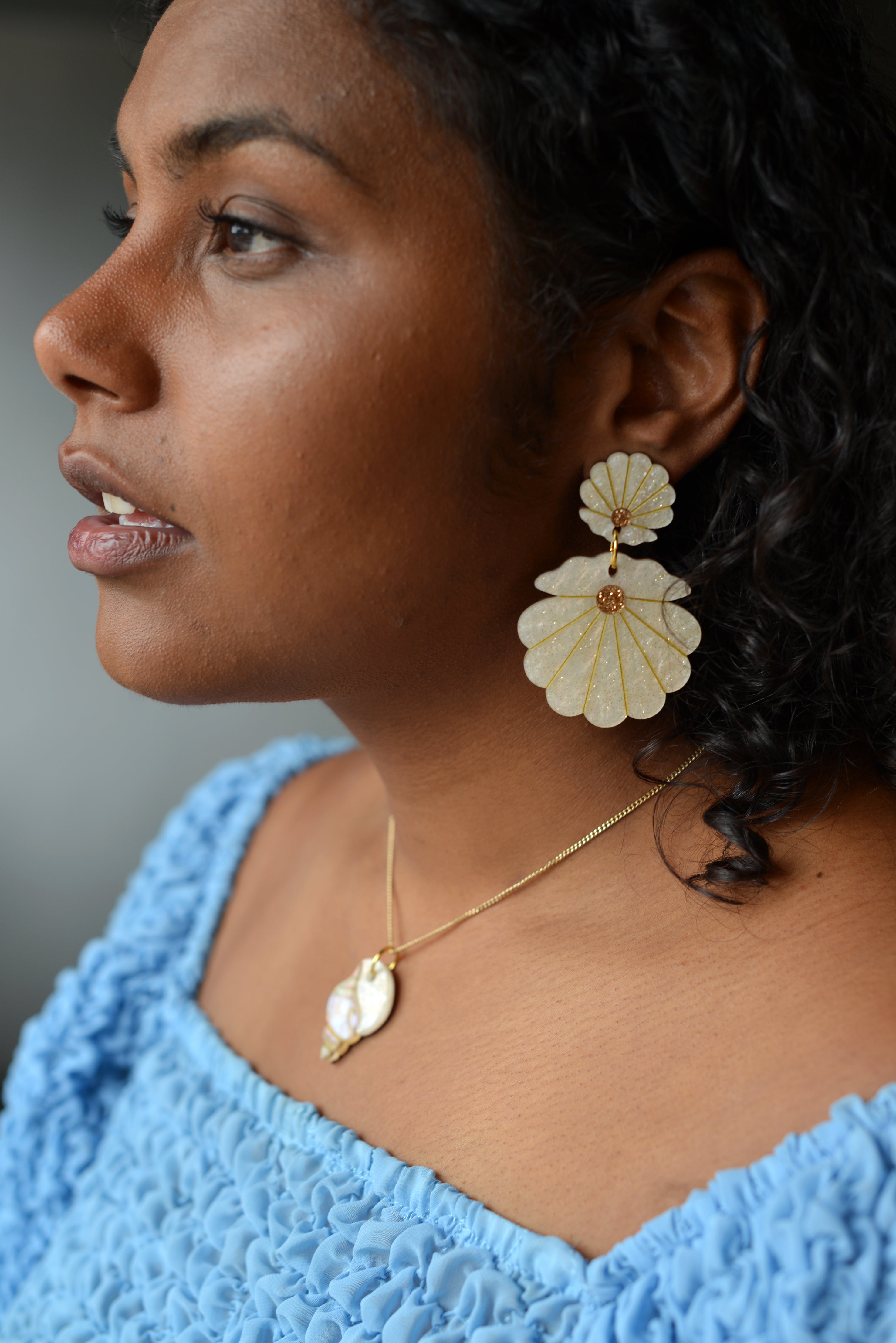 Boucles d’oreilles déclaration palourde