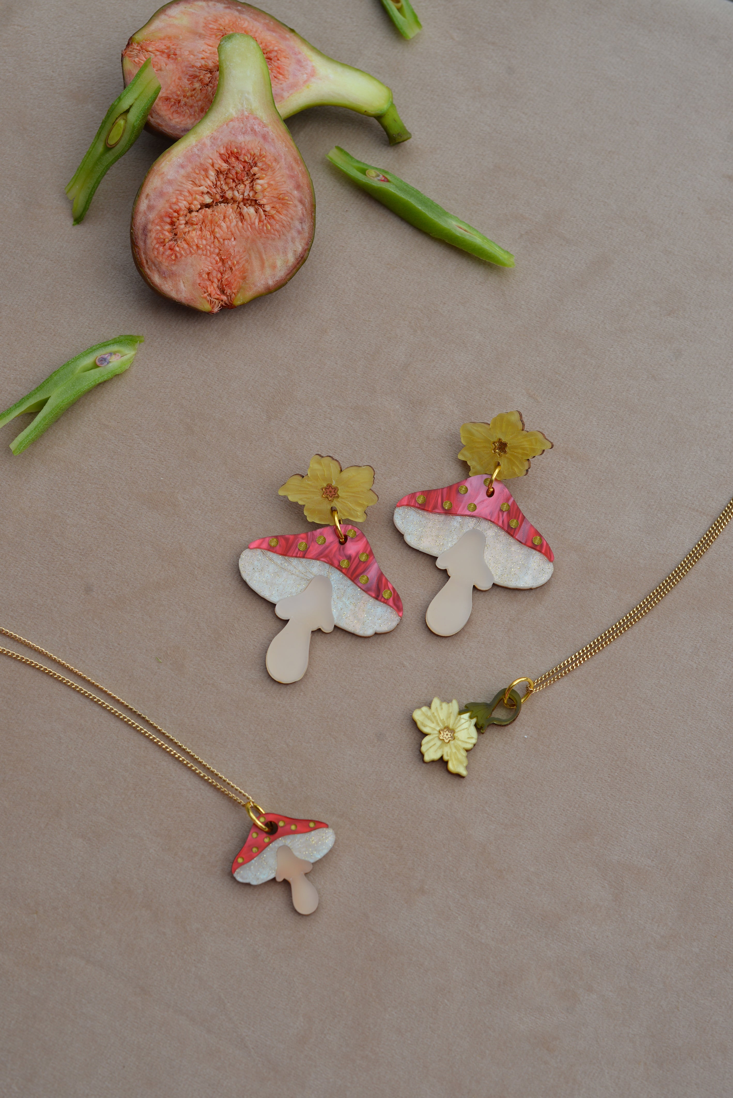 Yellow Pumpkin Flower Necklace