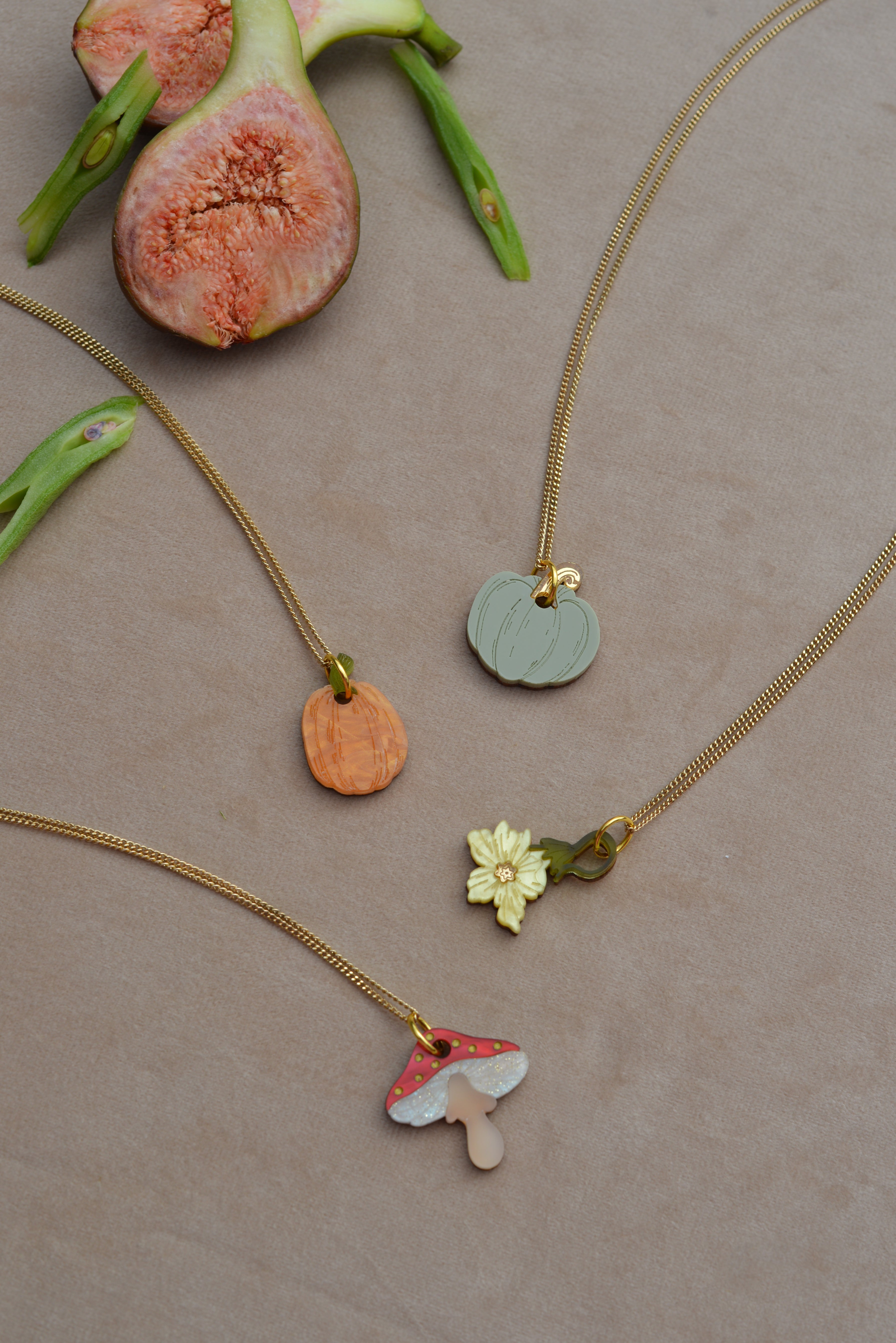 Yellow Pumpkin Flower Necklace