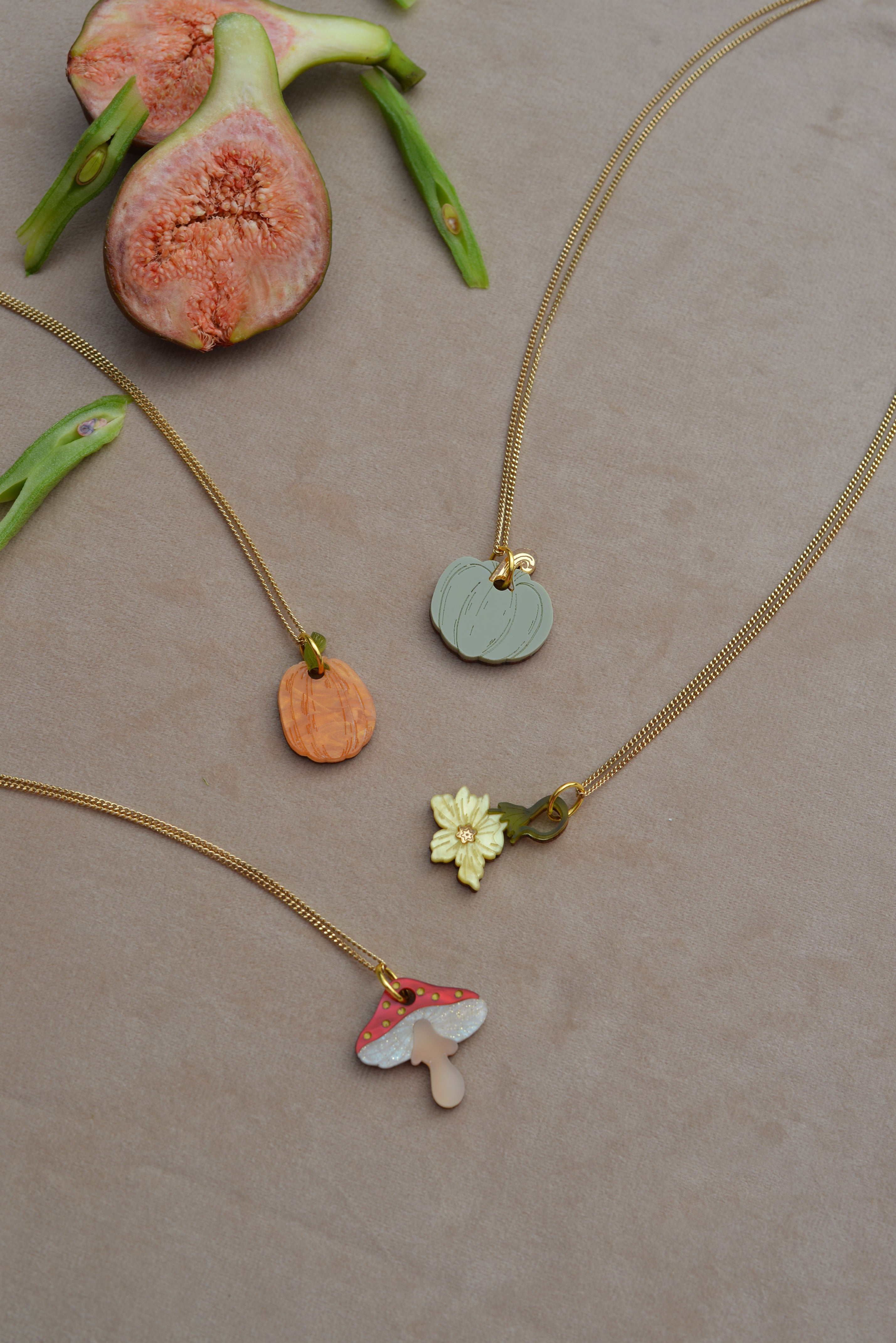 Yellow Pumpkin Flower Necklace