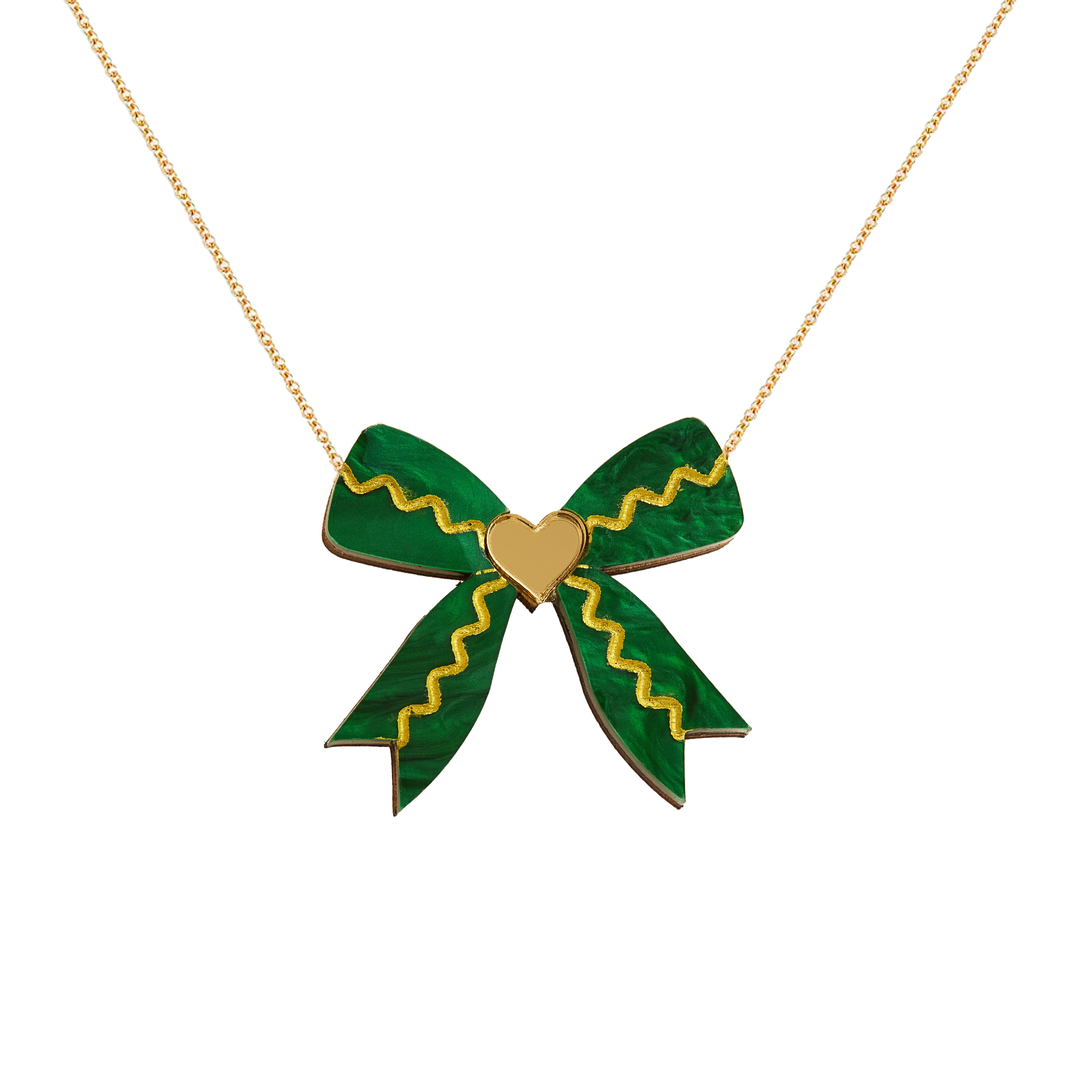 Bow Necklace - GREEN