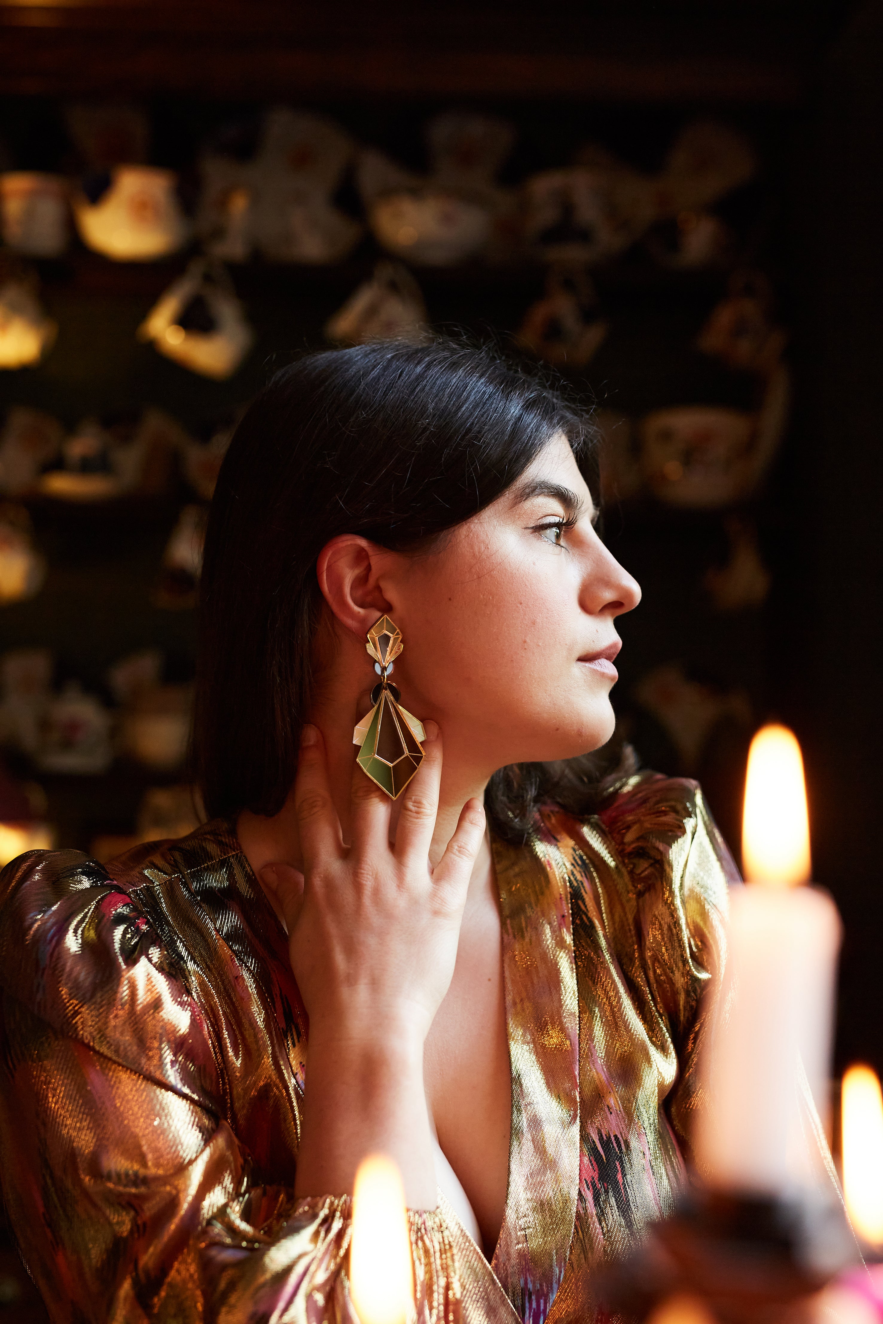 Geo Shard Statement Earrings IRIDESCENT