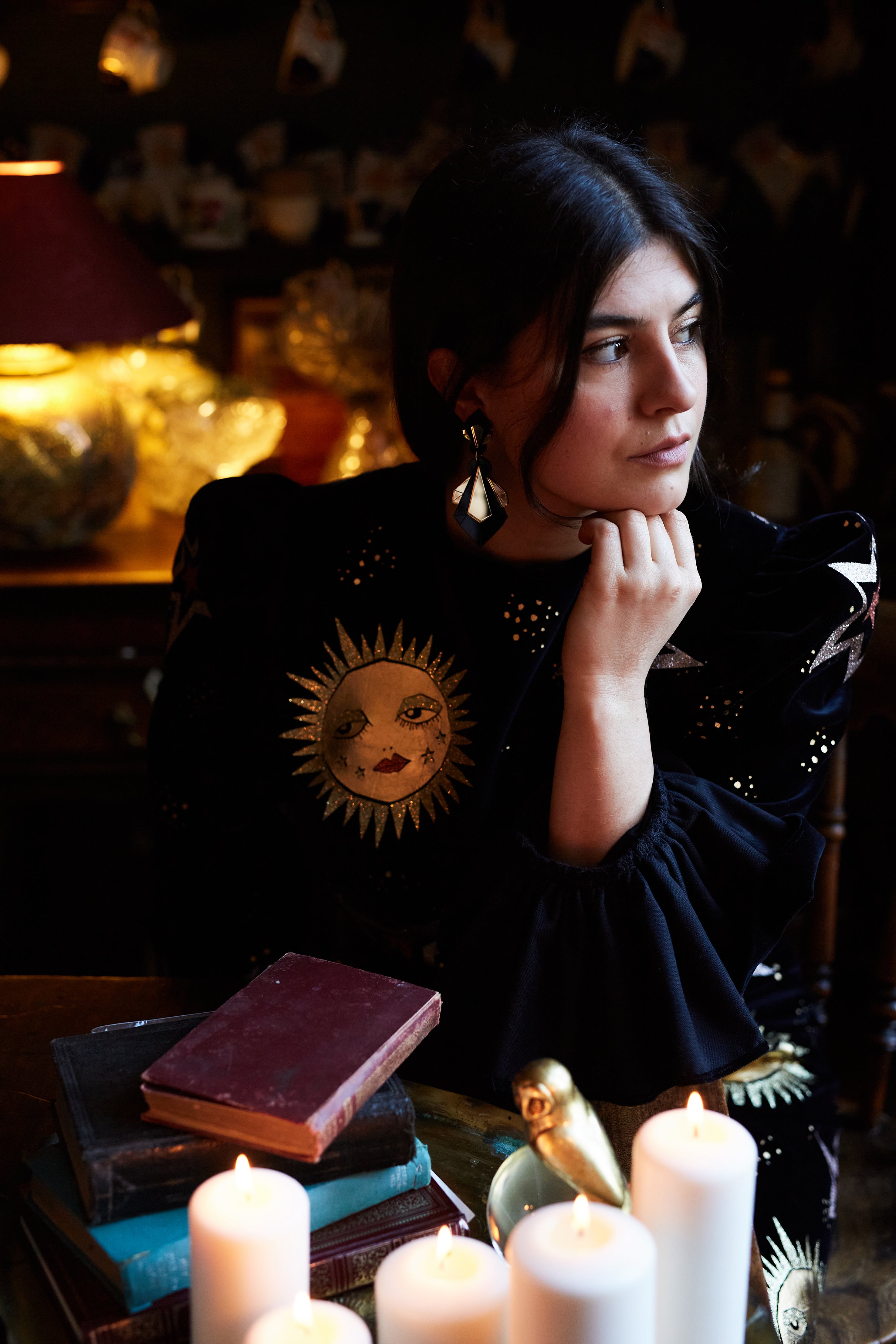 Geo Shard Statement Earrings GOLD/BLACK