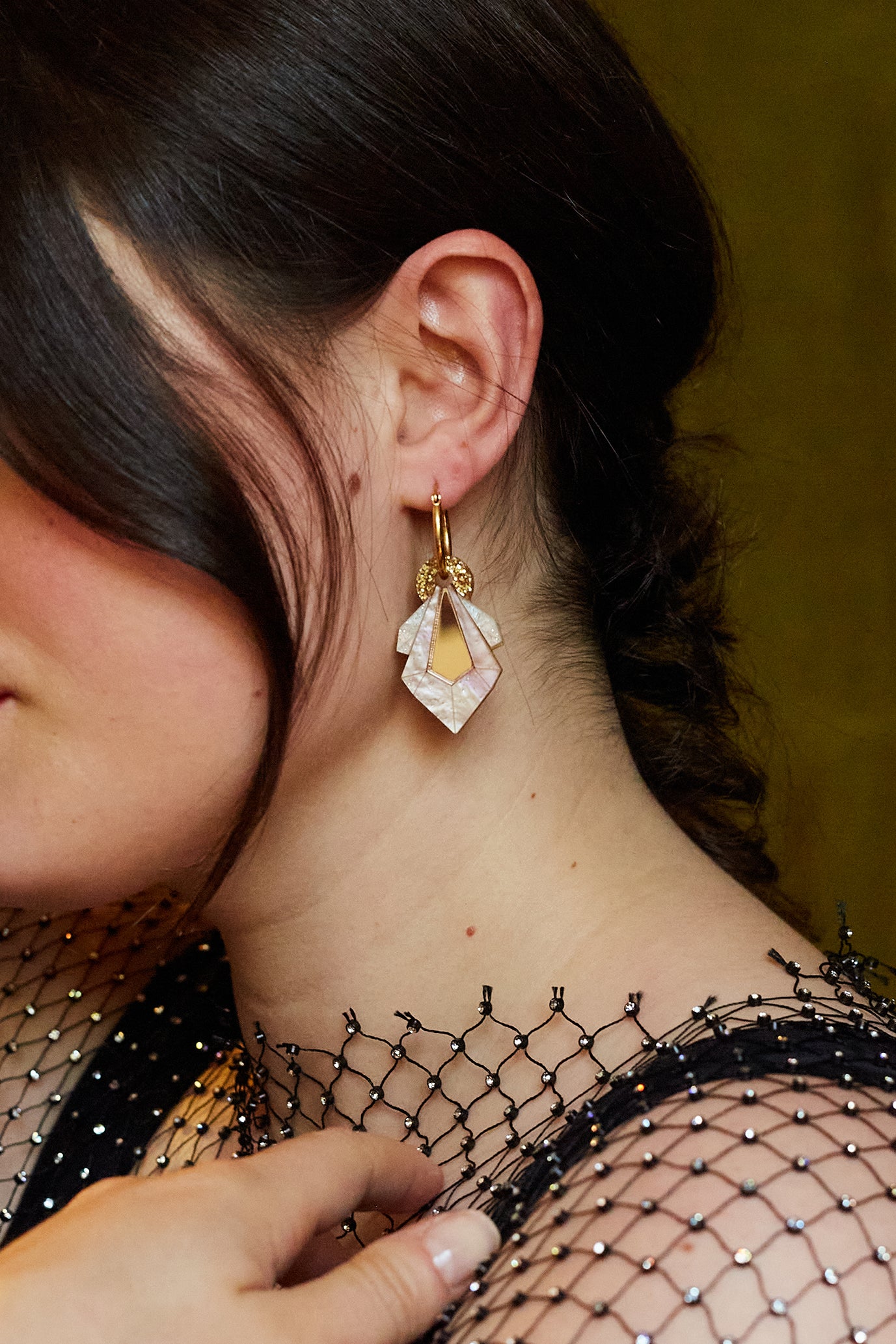 Geo Shard Hoop Earrings ROSE GOLD