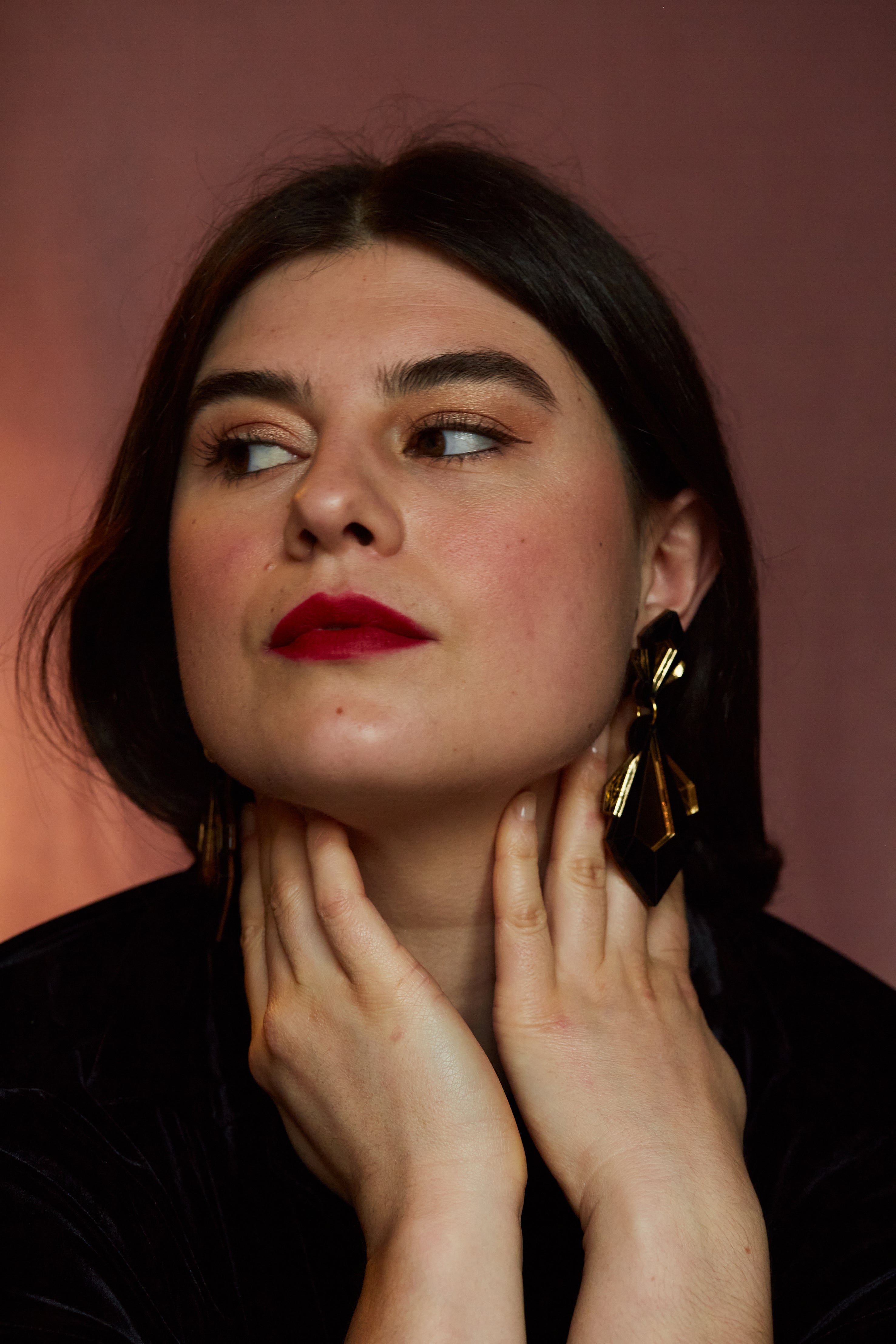 Geo Shard Statement Earrings GOLD/BLACK