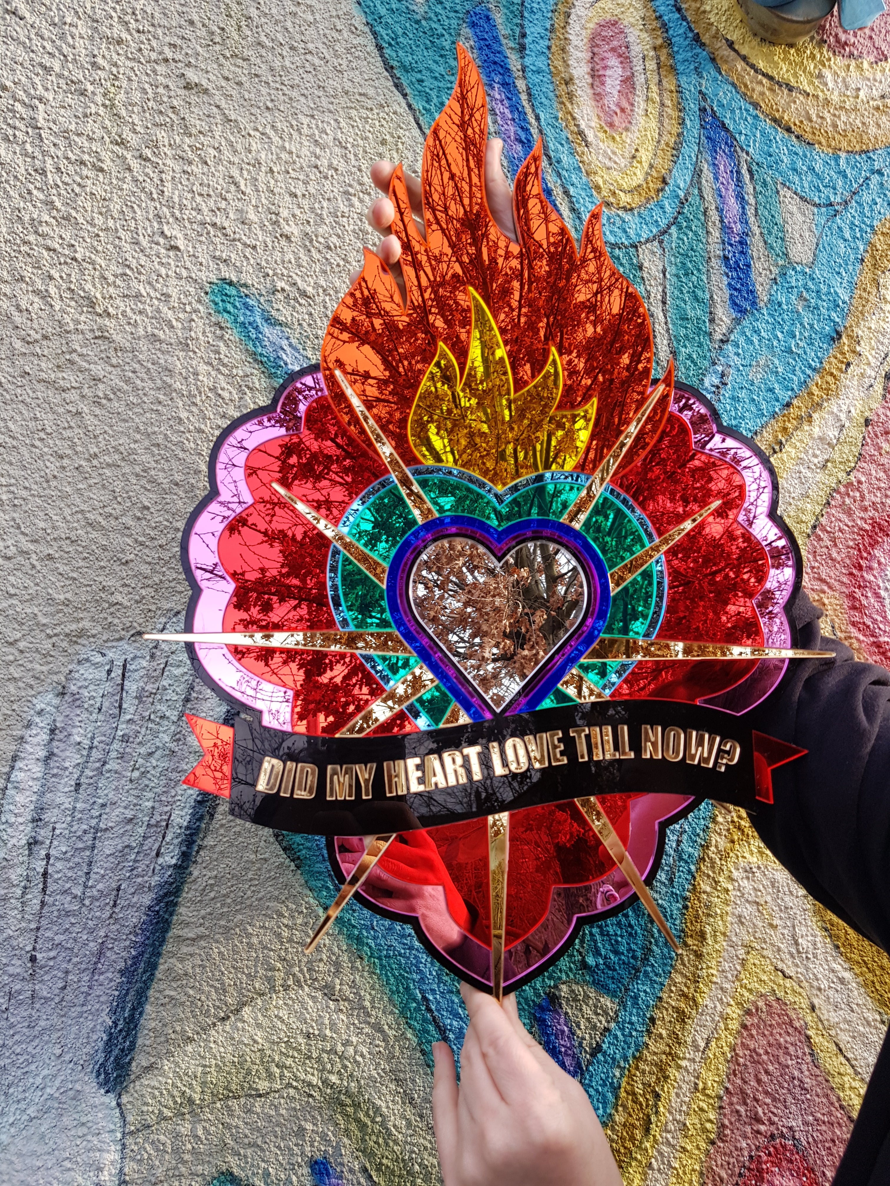Flaming Heart Laser Cut Sign