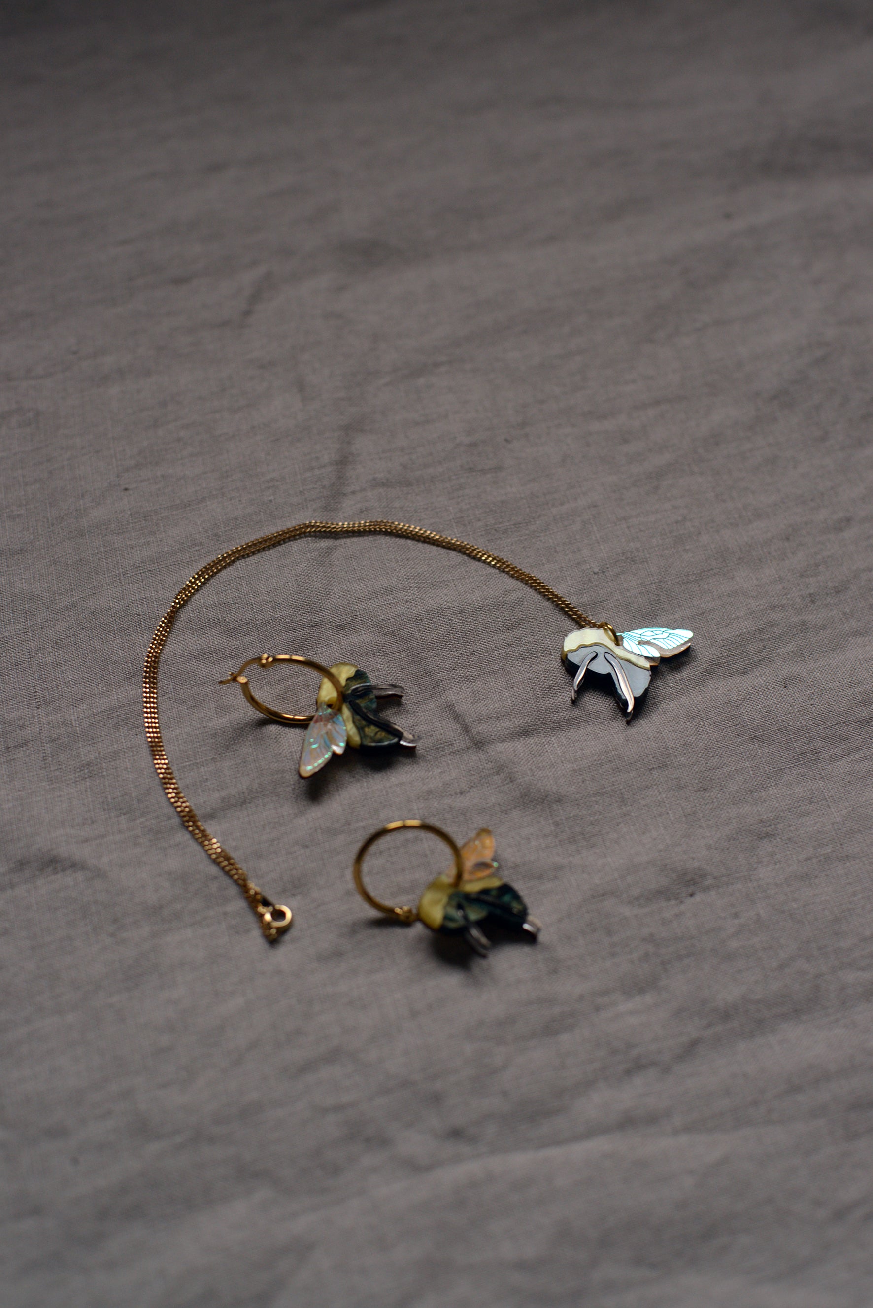 Bumblebee Hoop Earrings
