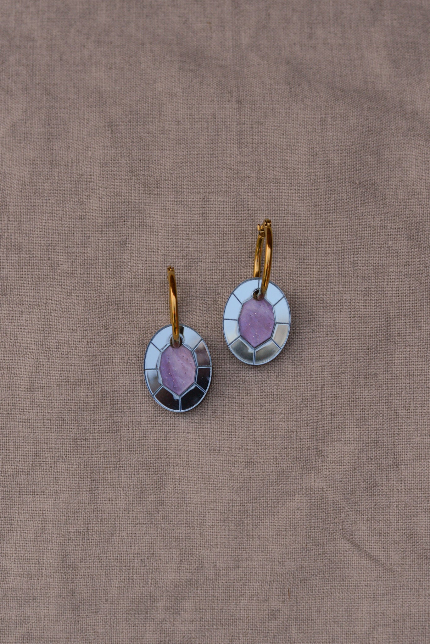 Limited Edition Oval Gem Hoop Earring