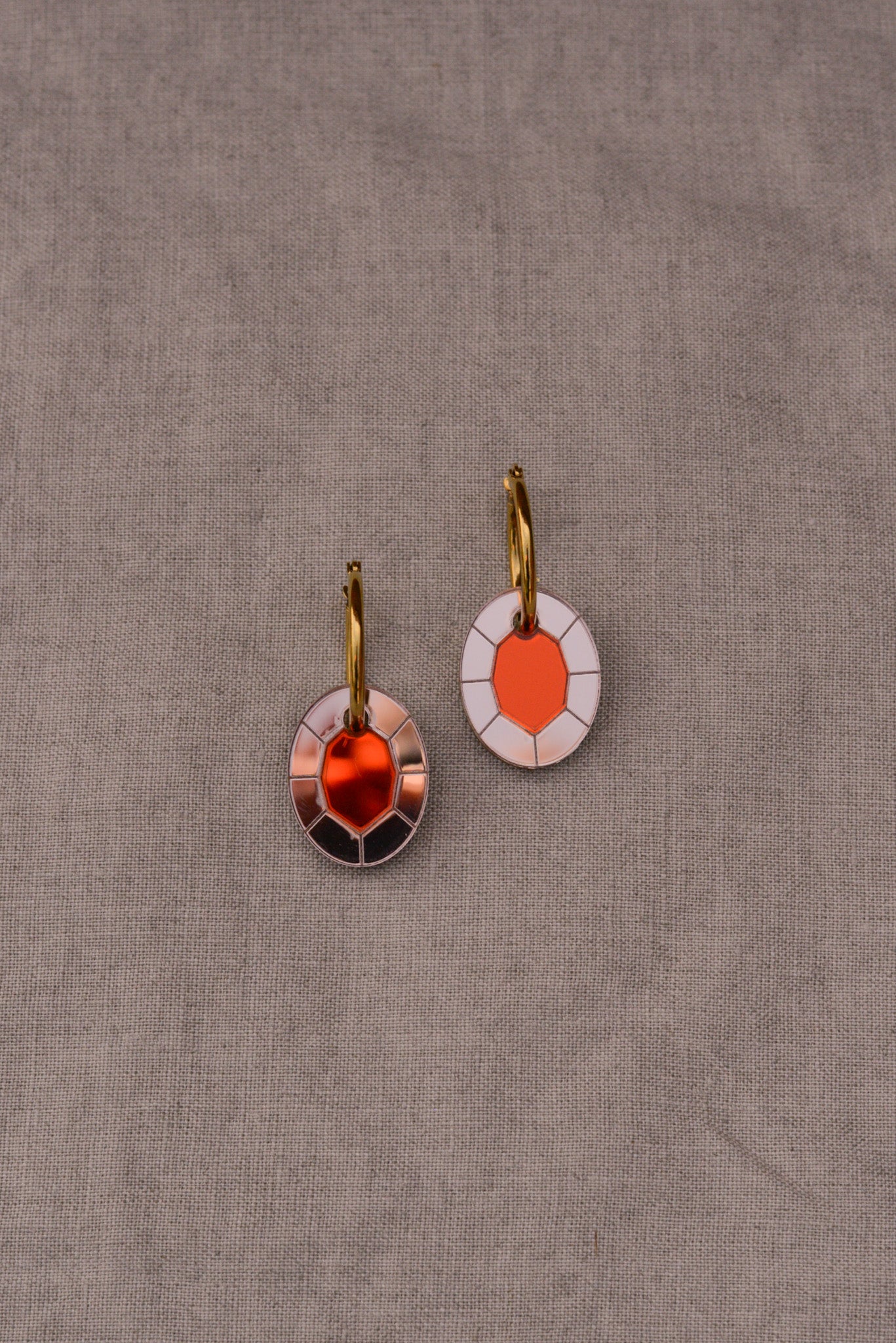 Limited Edition Oval Gem Hoop Earring