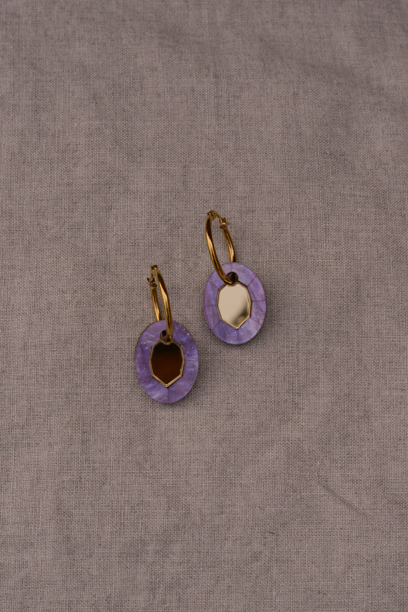 Limited Edition Oval Gem Hoop Earring