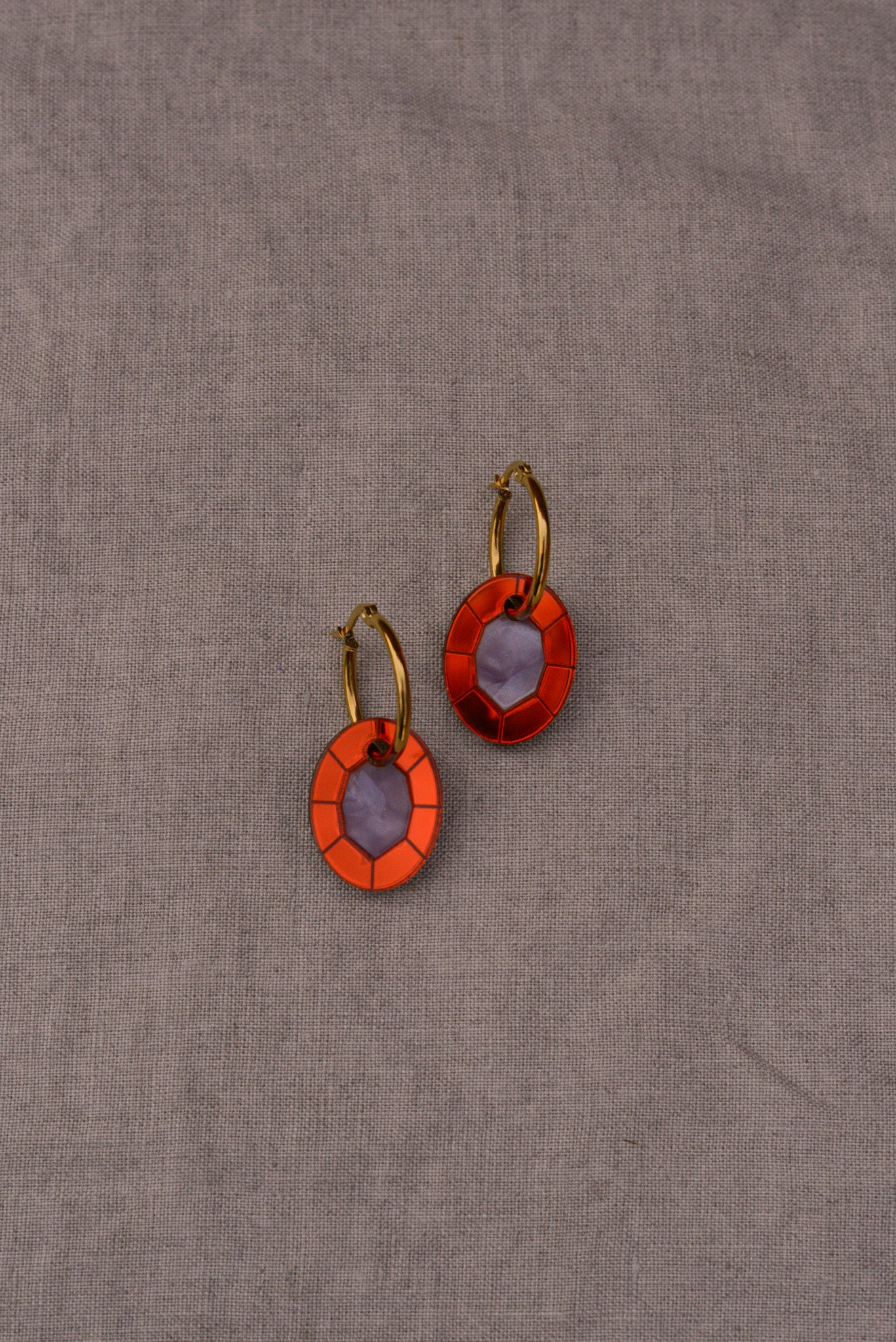 Limited Edition Oval Gem Hoop Earring