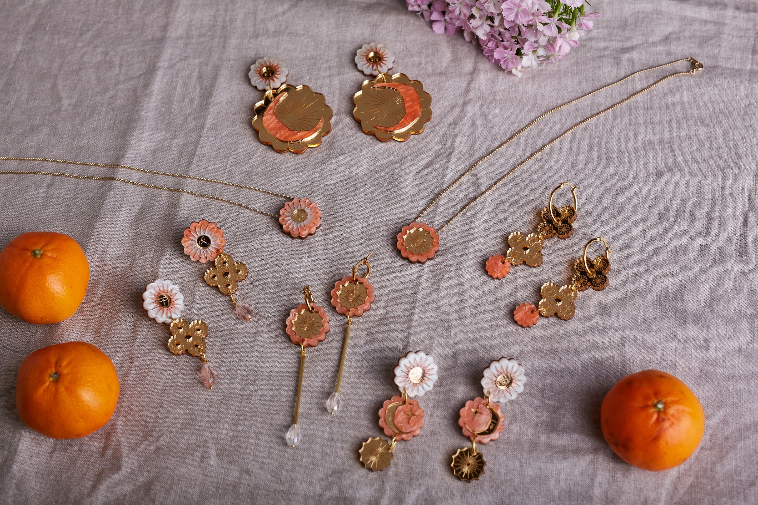 Mini boucles d'oreilles créoles en laiton - Pêche