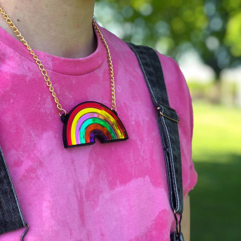 Rainbow necklace larger