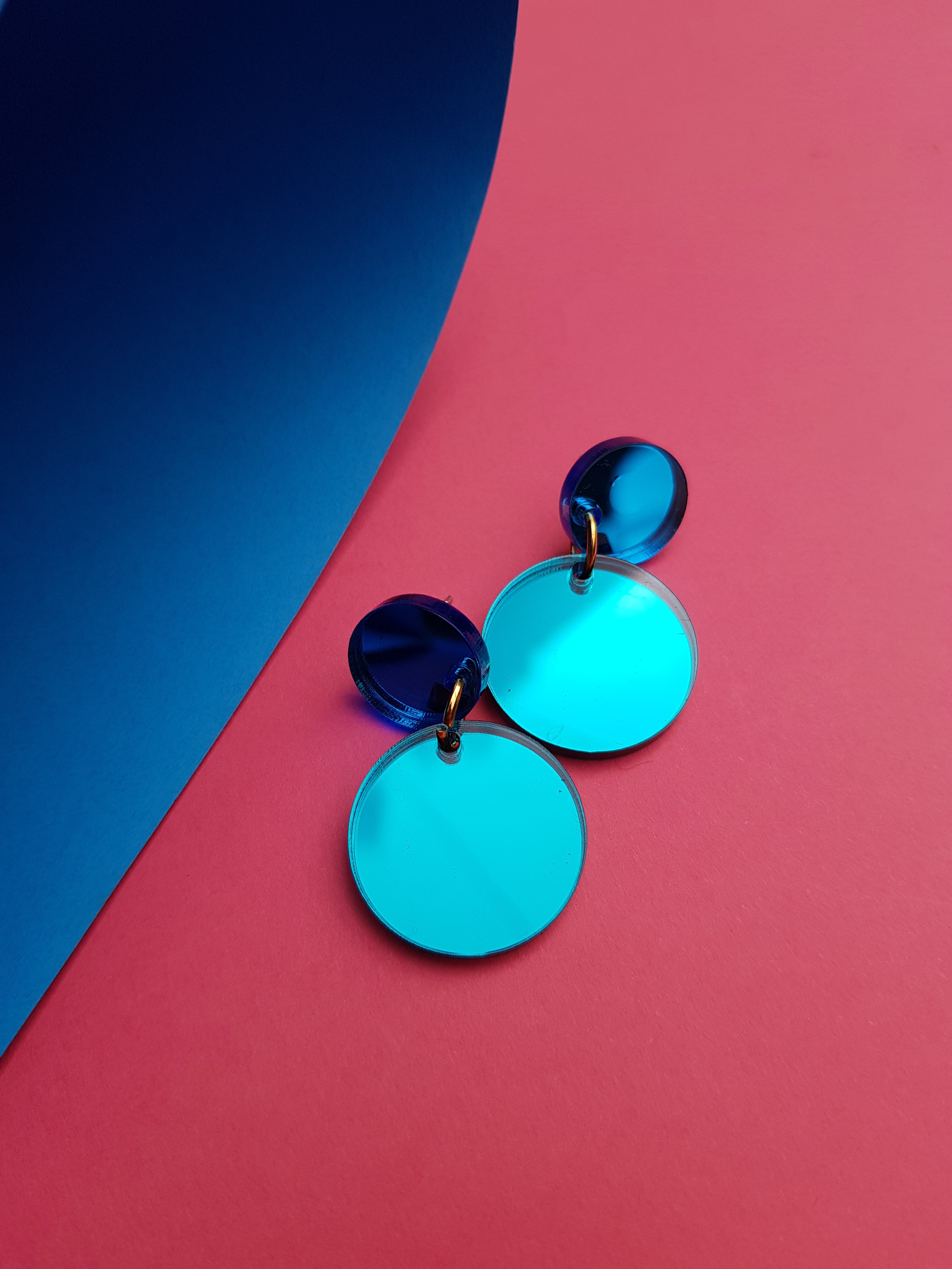 Round Drop Stud Earrings