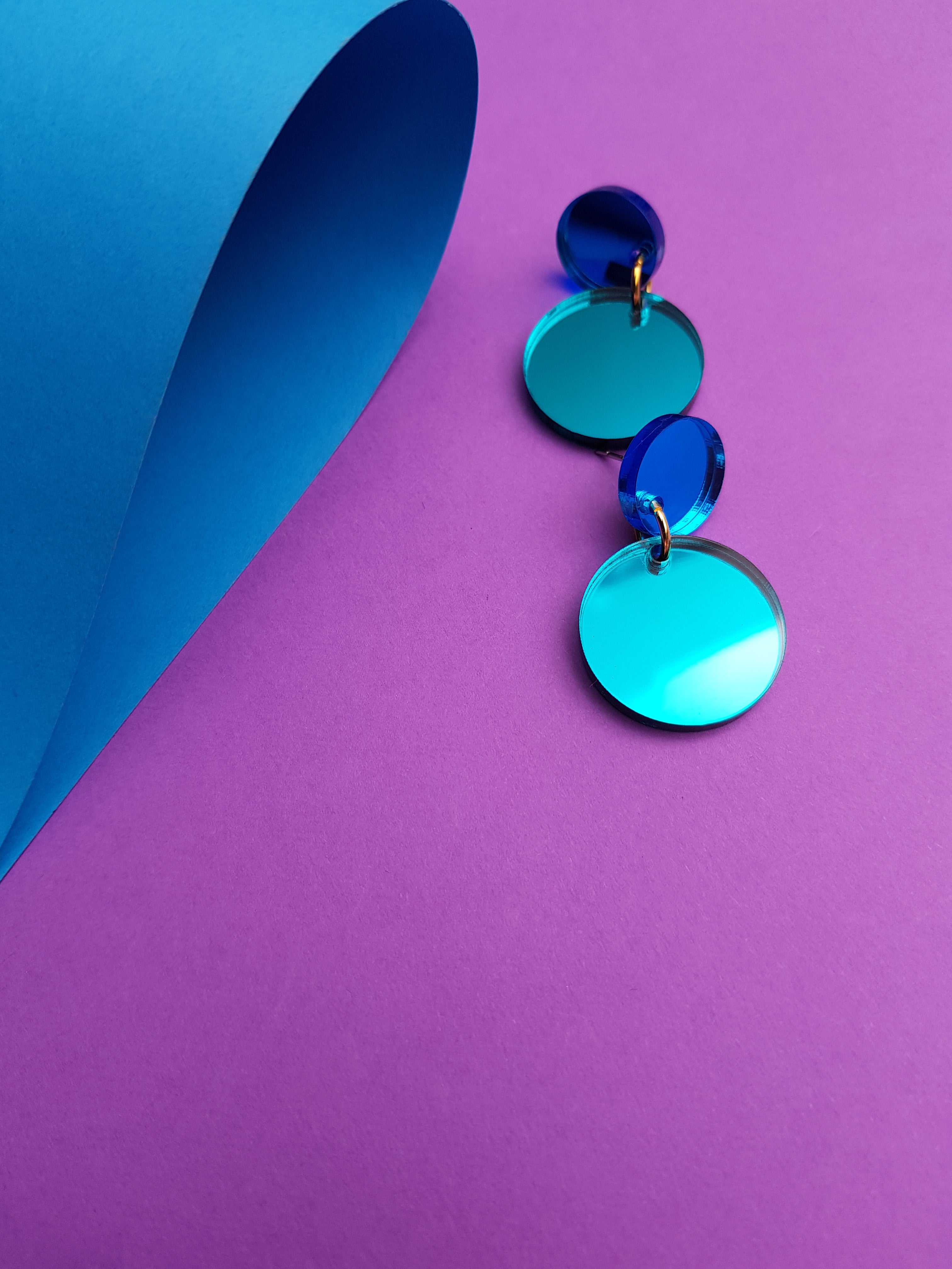 Round Drop Stud Earrings