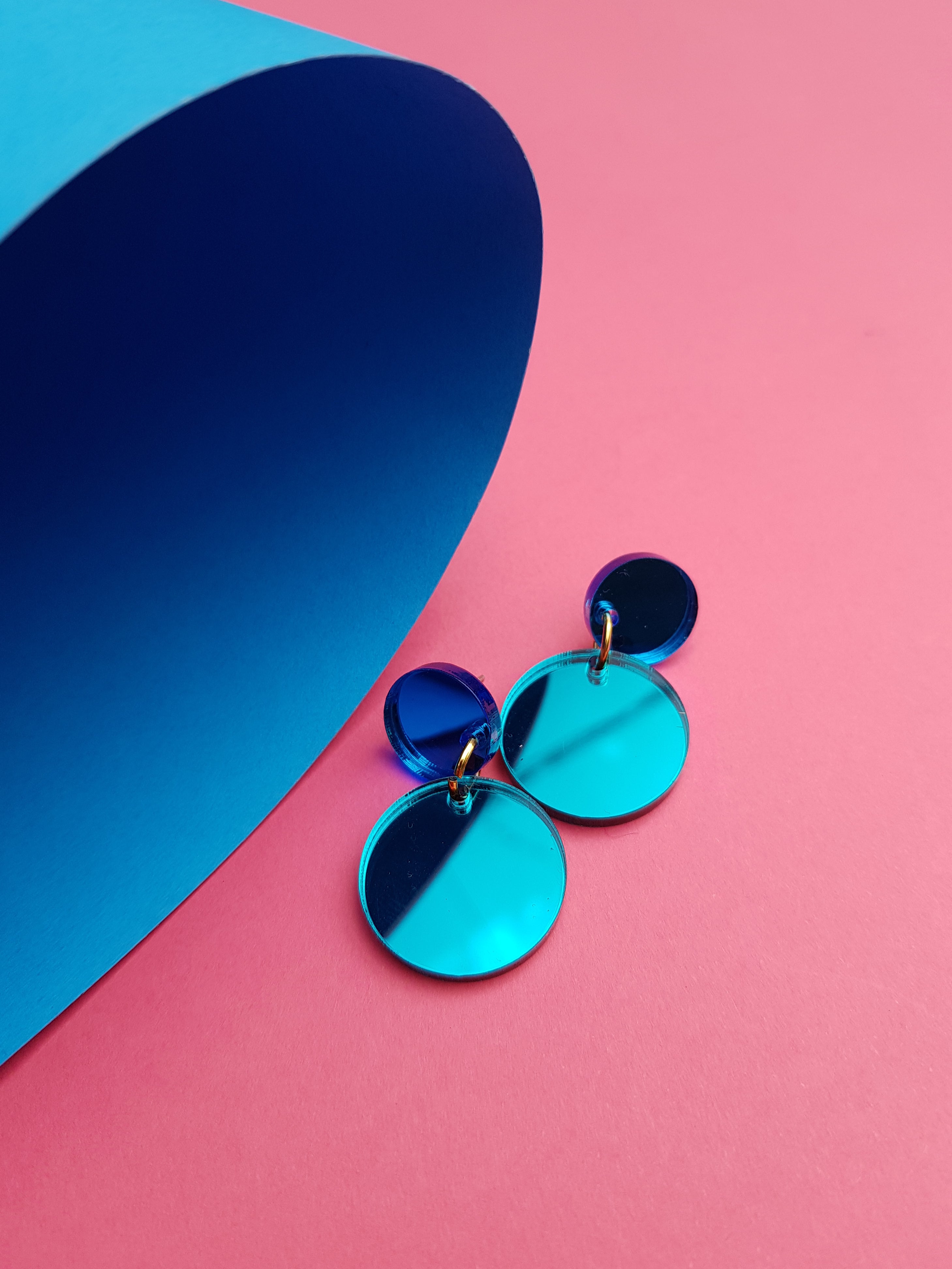 Round Drop Stud Earrings