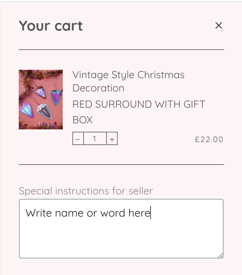 Customisable Christmas Decoration, peach