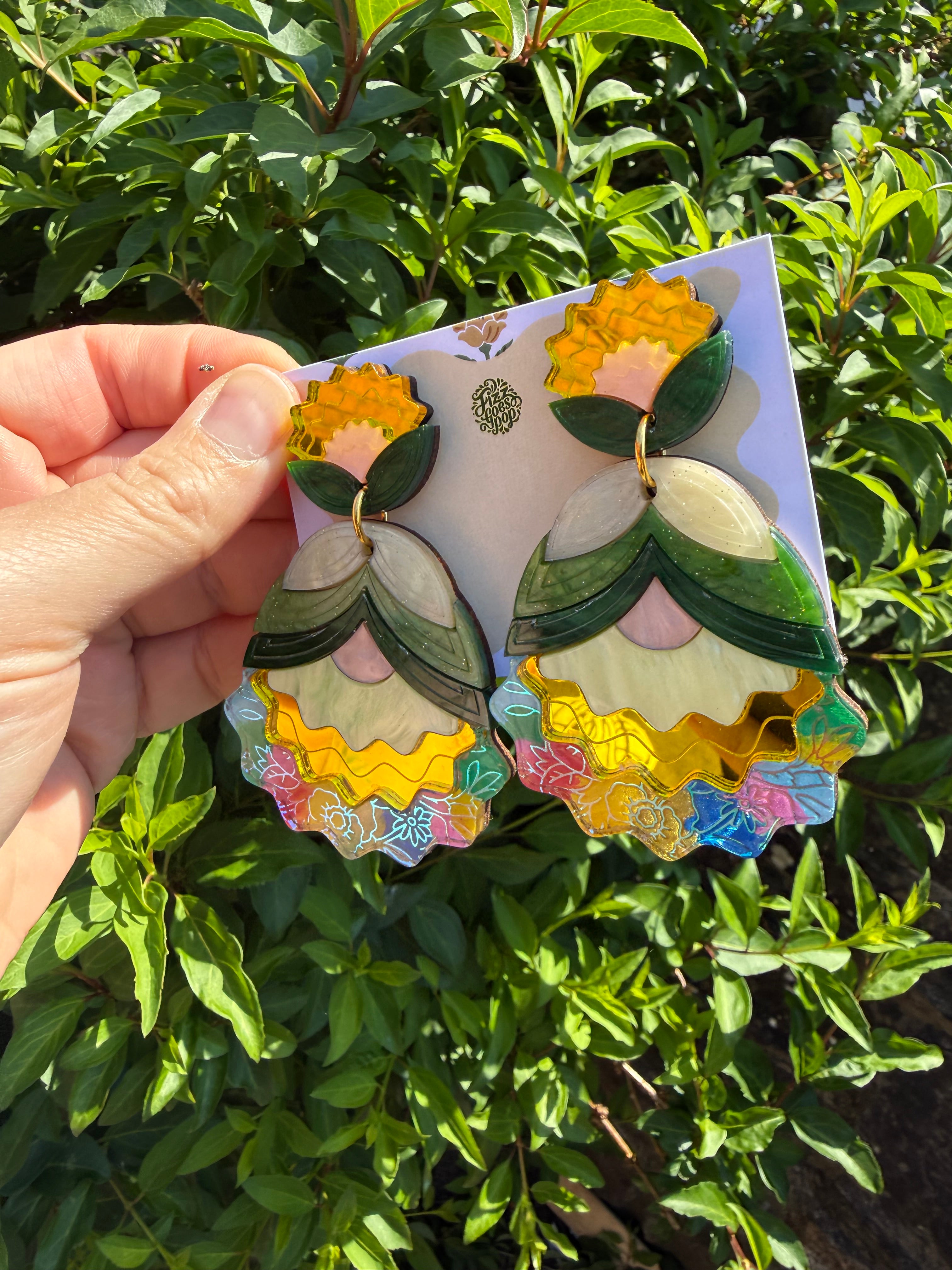 Spring folk earrings.