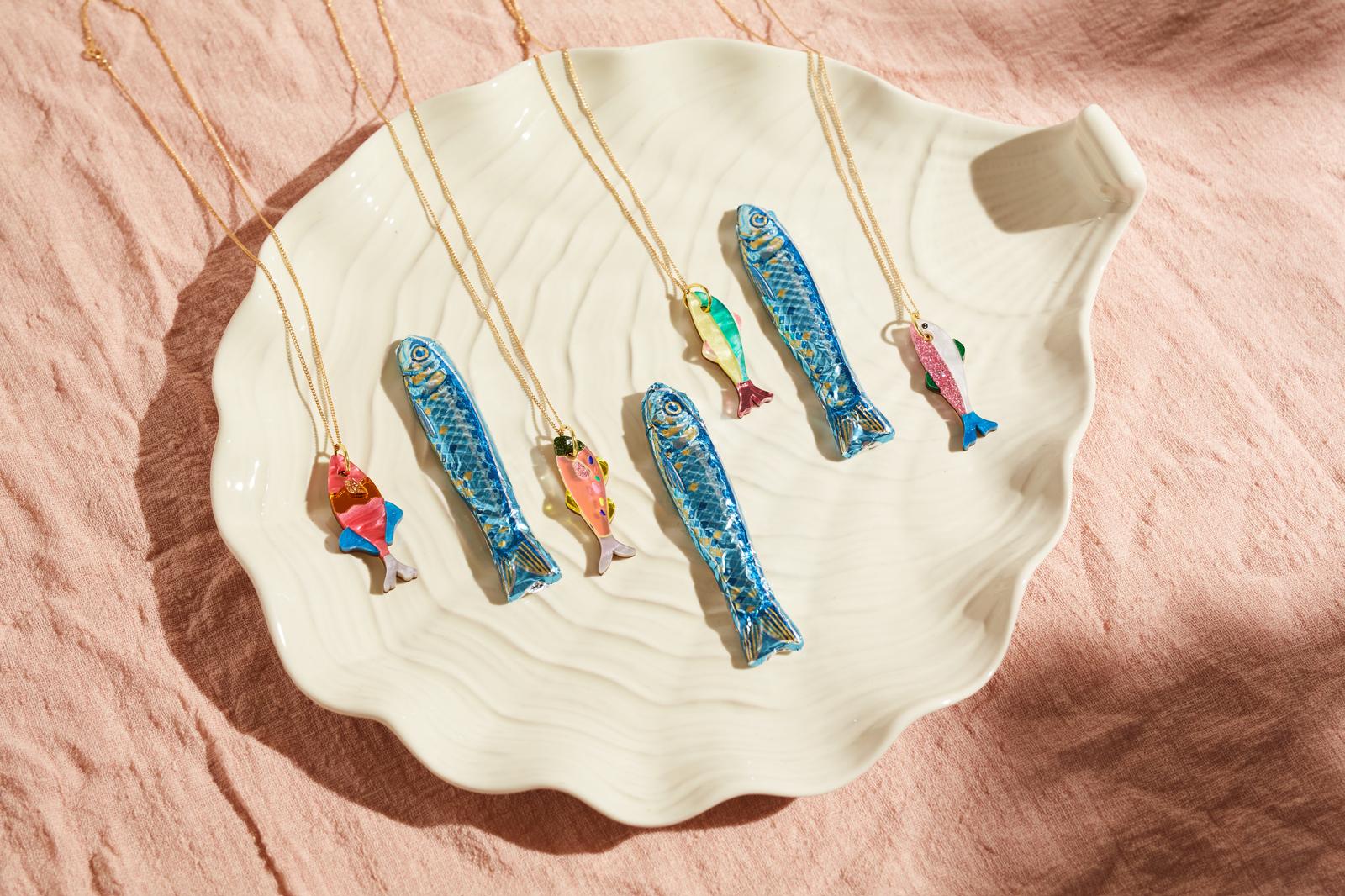 Fish Necklace Pink/Orange