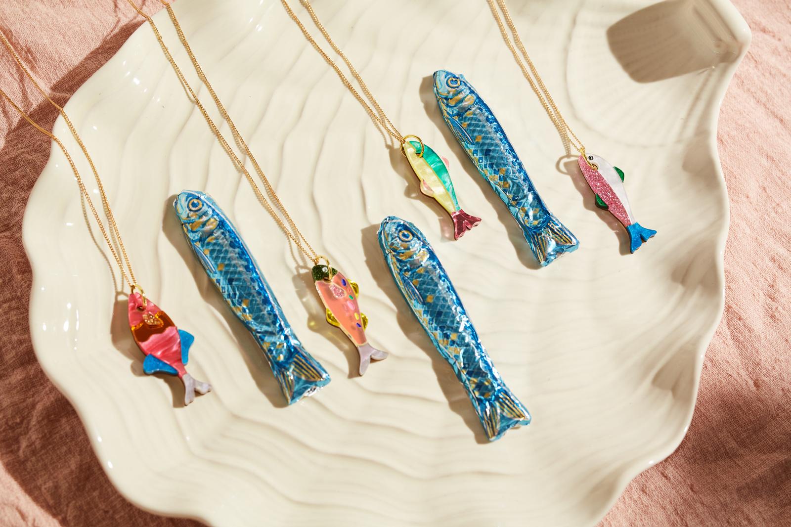 Fish Necklace Pink/Orange