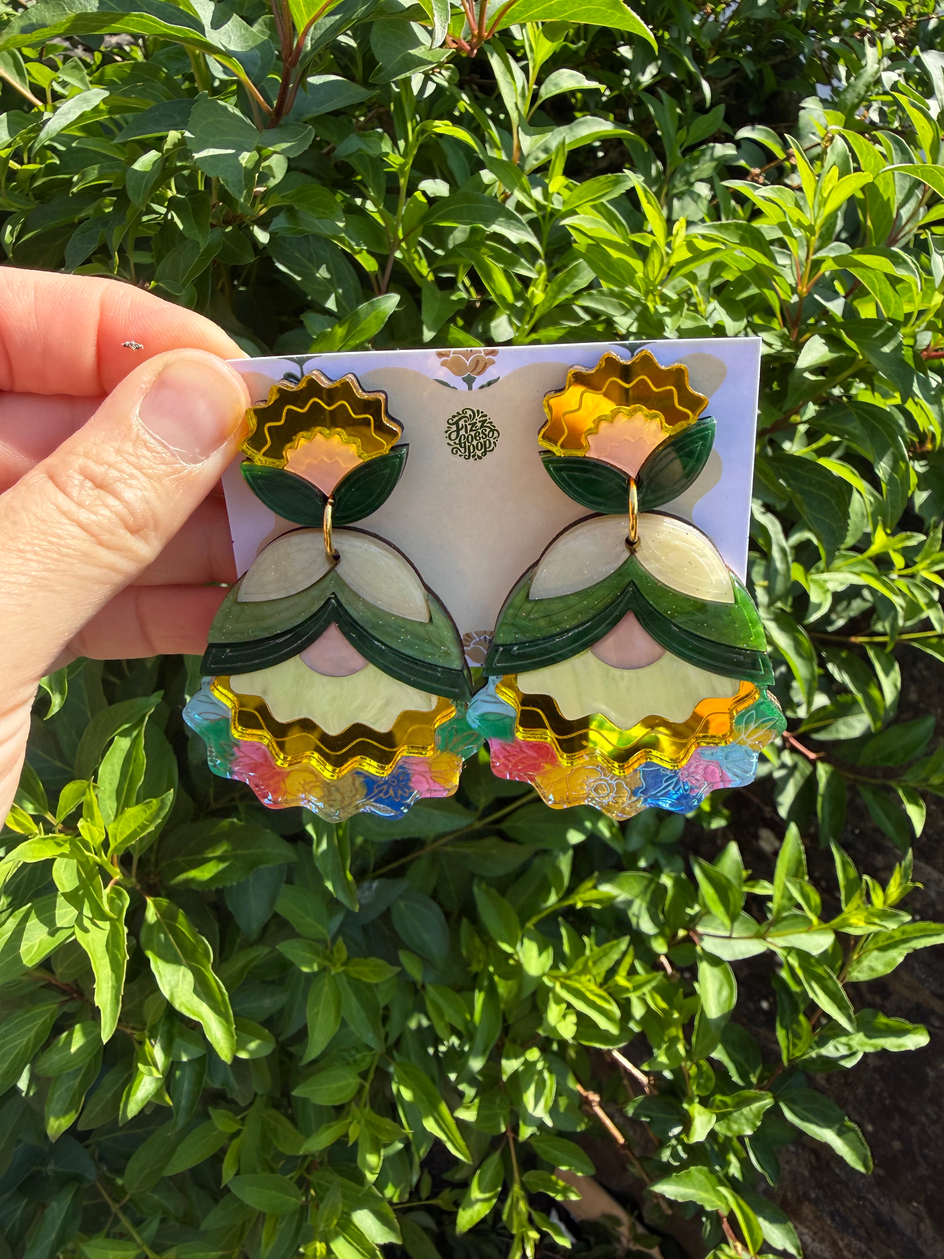Spring folk earrings.