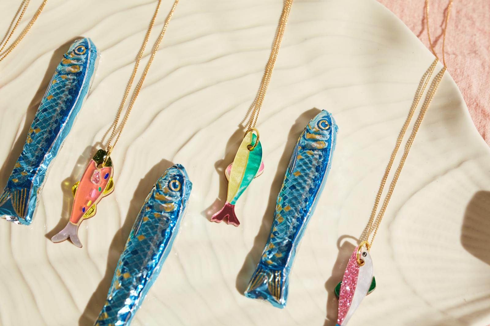 Fish Necklace Pink/Orange