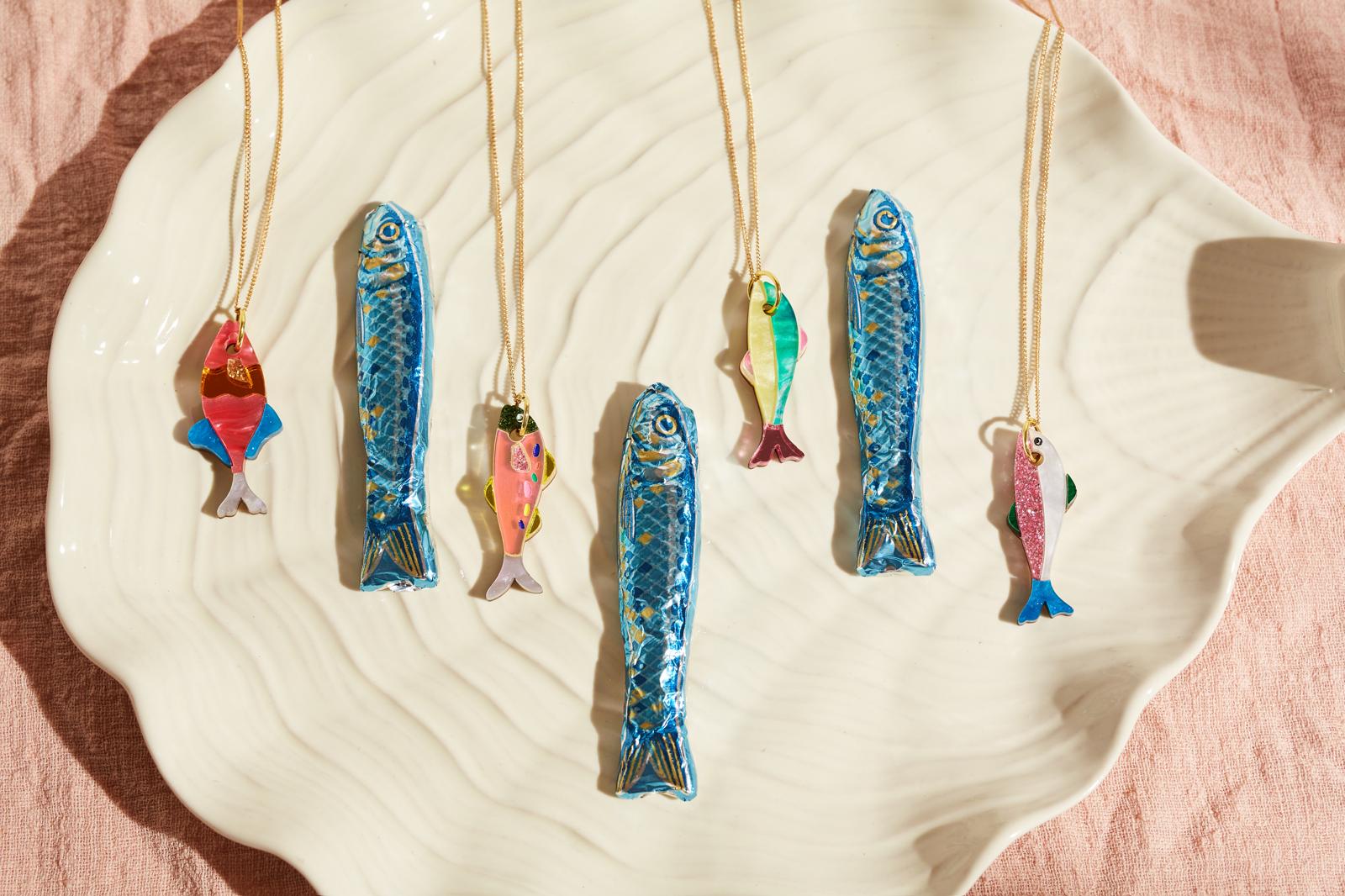 Fish Necklace Pink/Orange