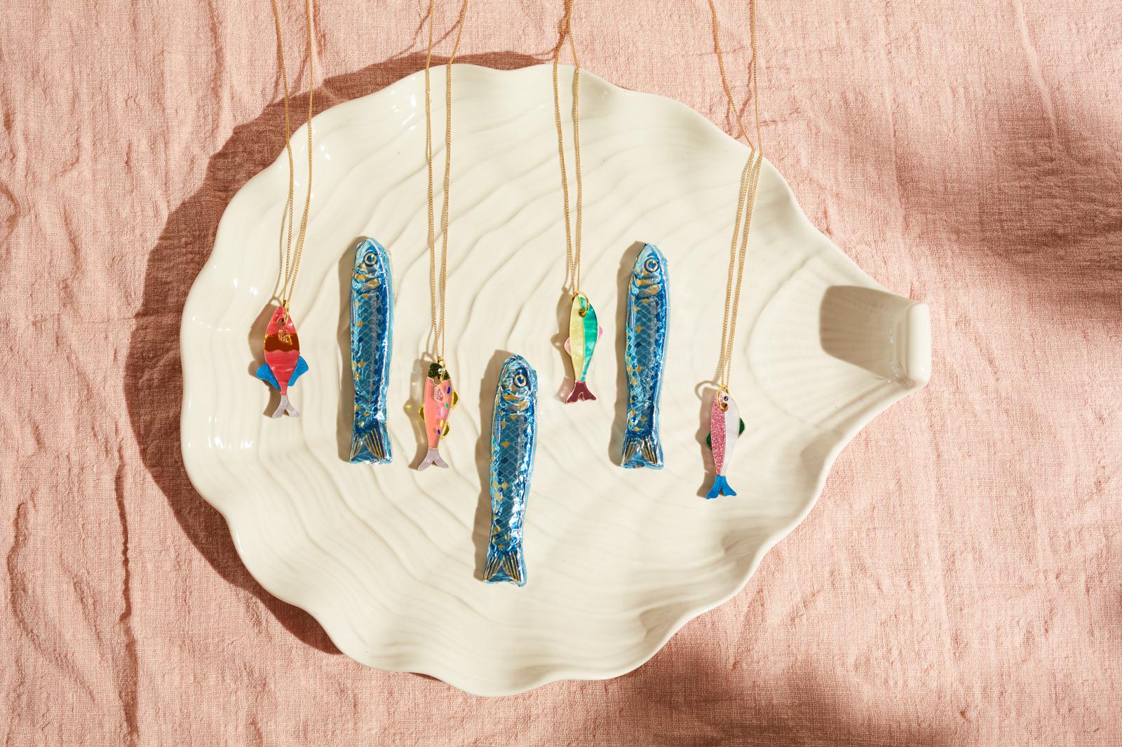 Fish Necklace Pink/Orange