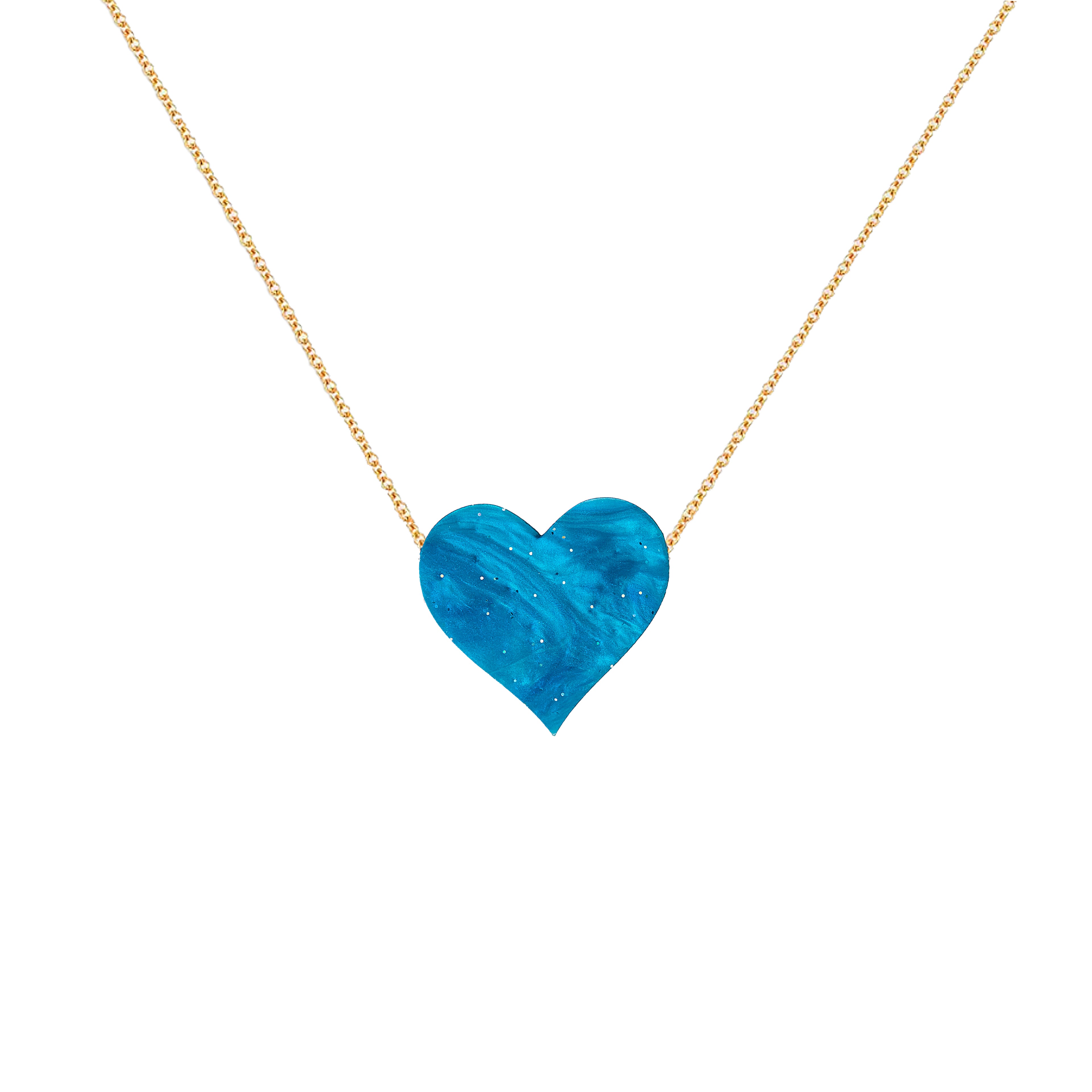 Reversible Heart Necklace PINK/BLUE