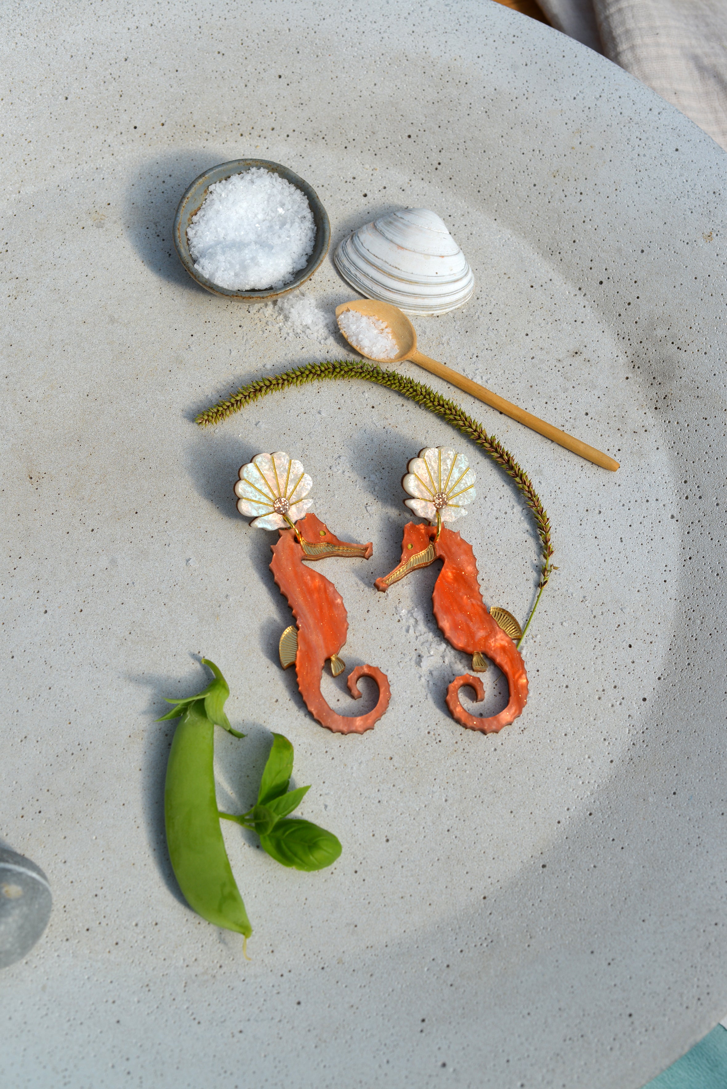 Seahorse Statement Earrings Coral