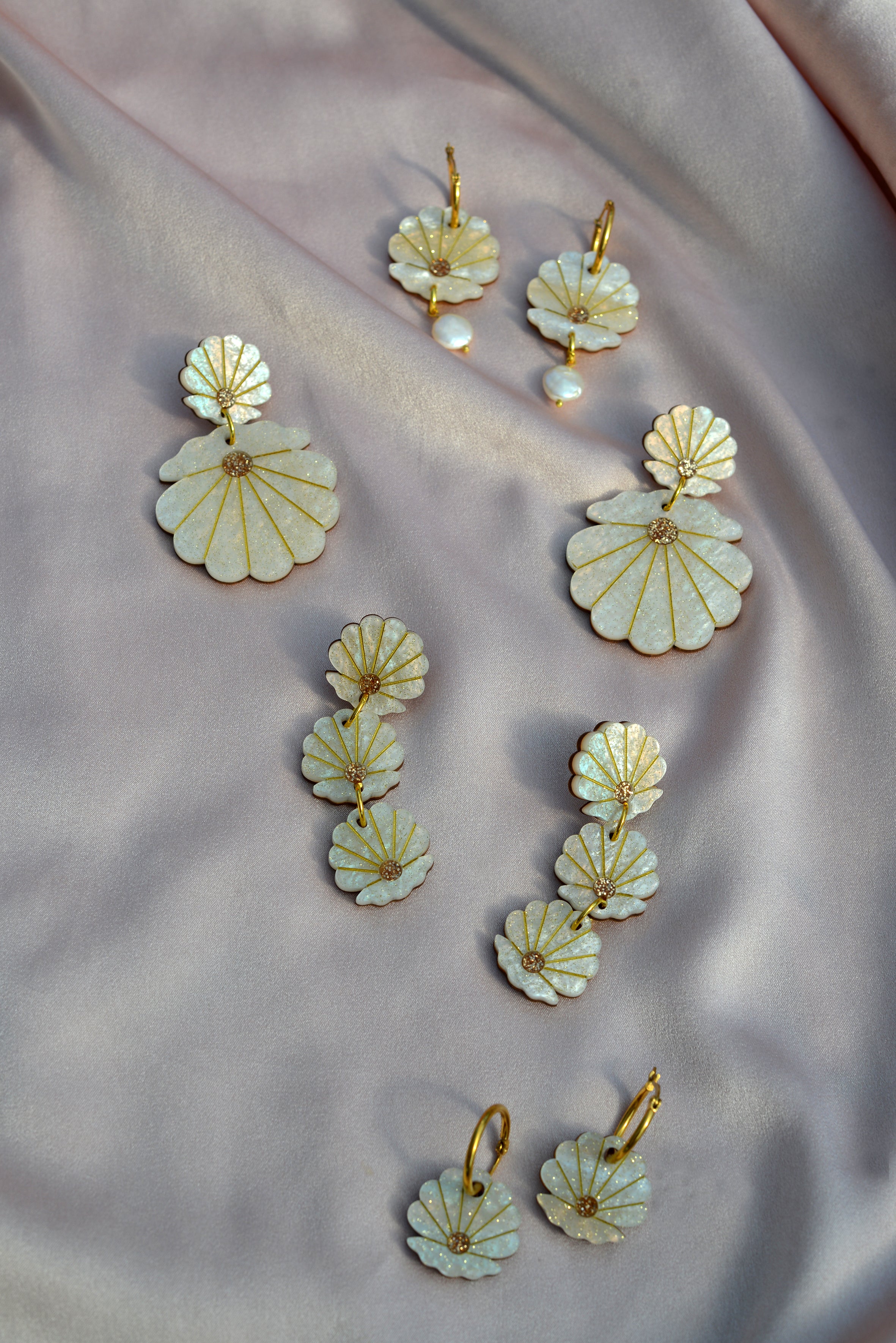 Créoles à palourdes avec perle