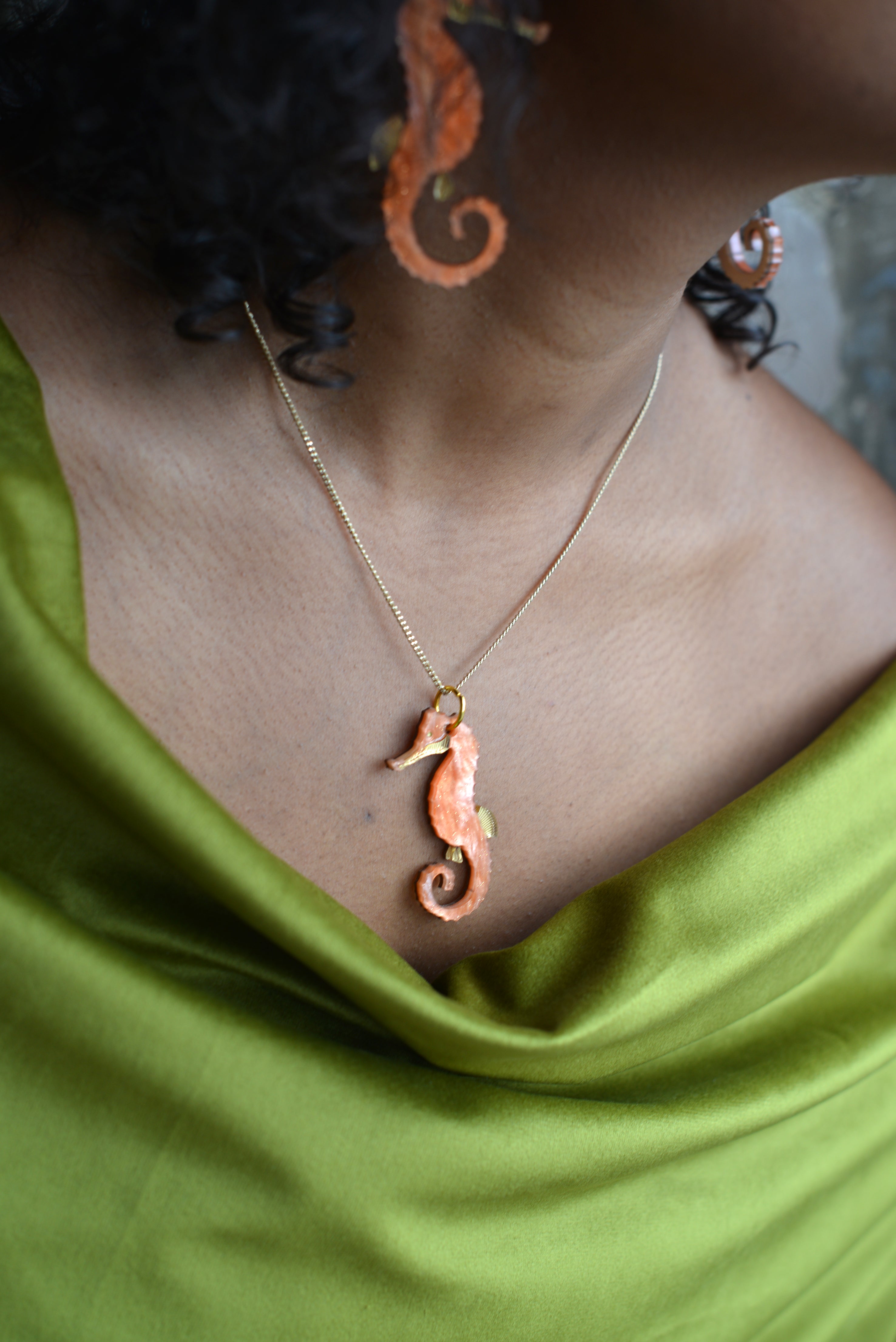 Collier Hippocampe Corail