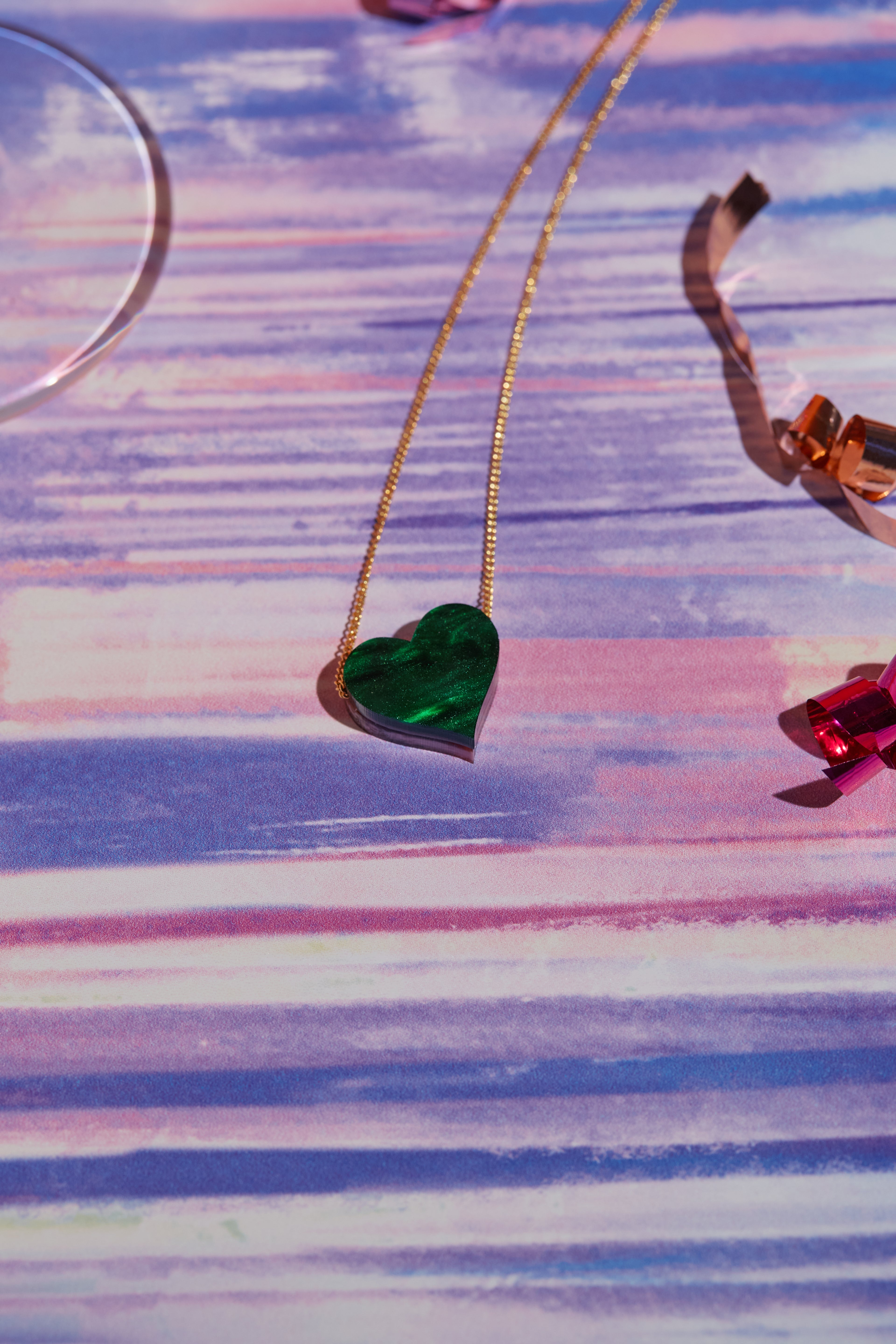 Reversible Heart Necklace RED/GREEN
