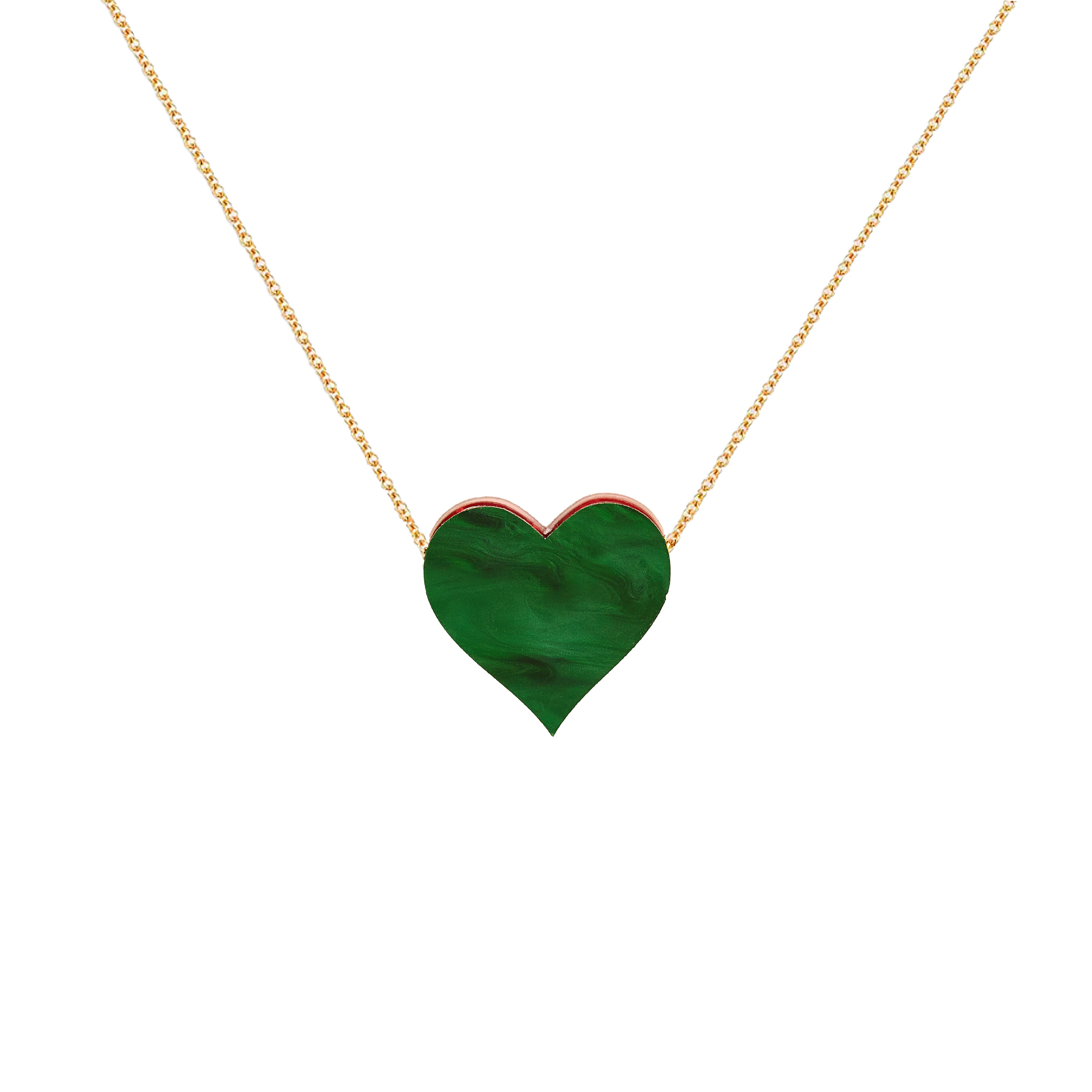 Reversible Heart Necklace RED/GREEN