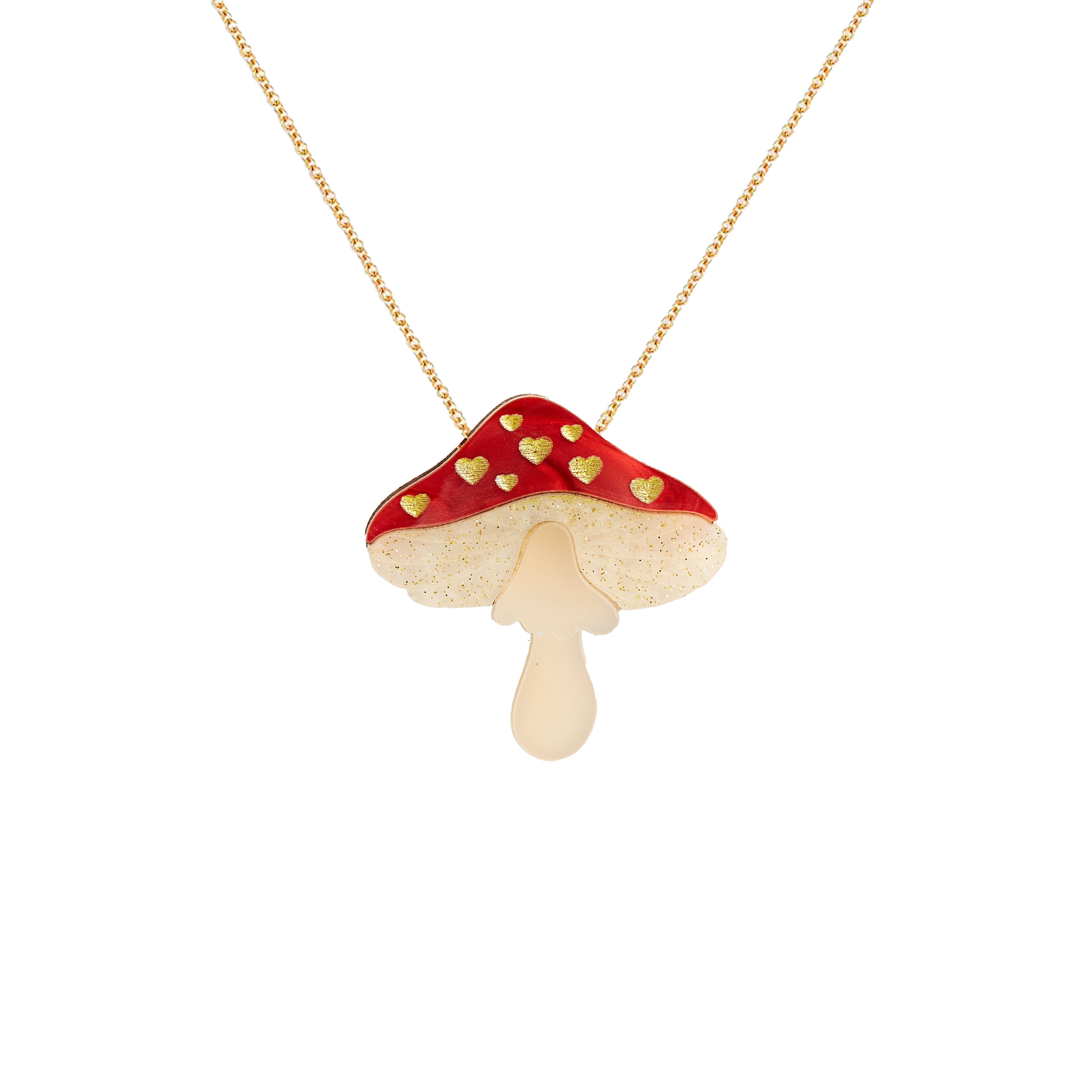 Mushroom Heart Necklace