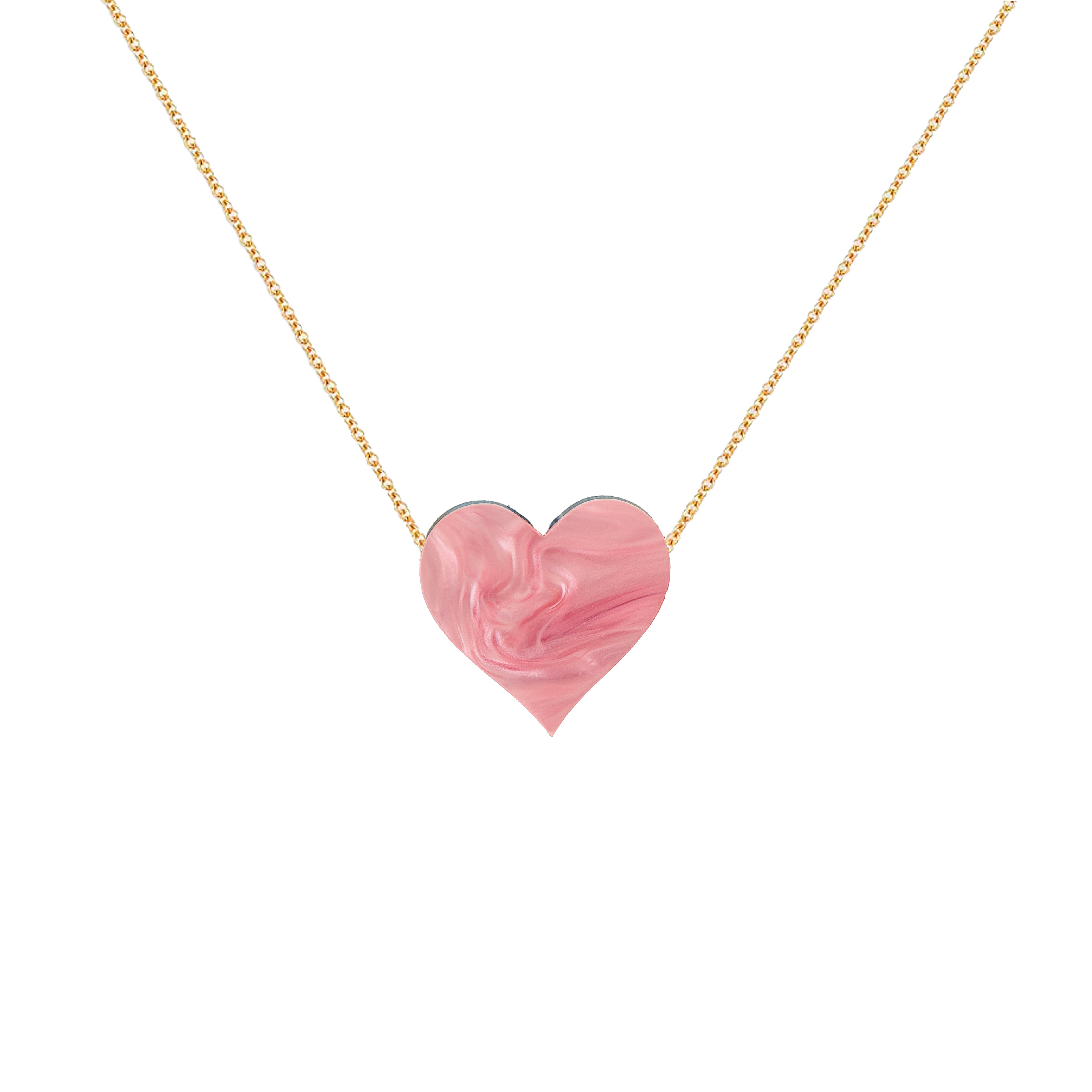 Reversible Heart Necklace PINK/BLUE