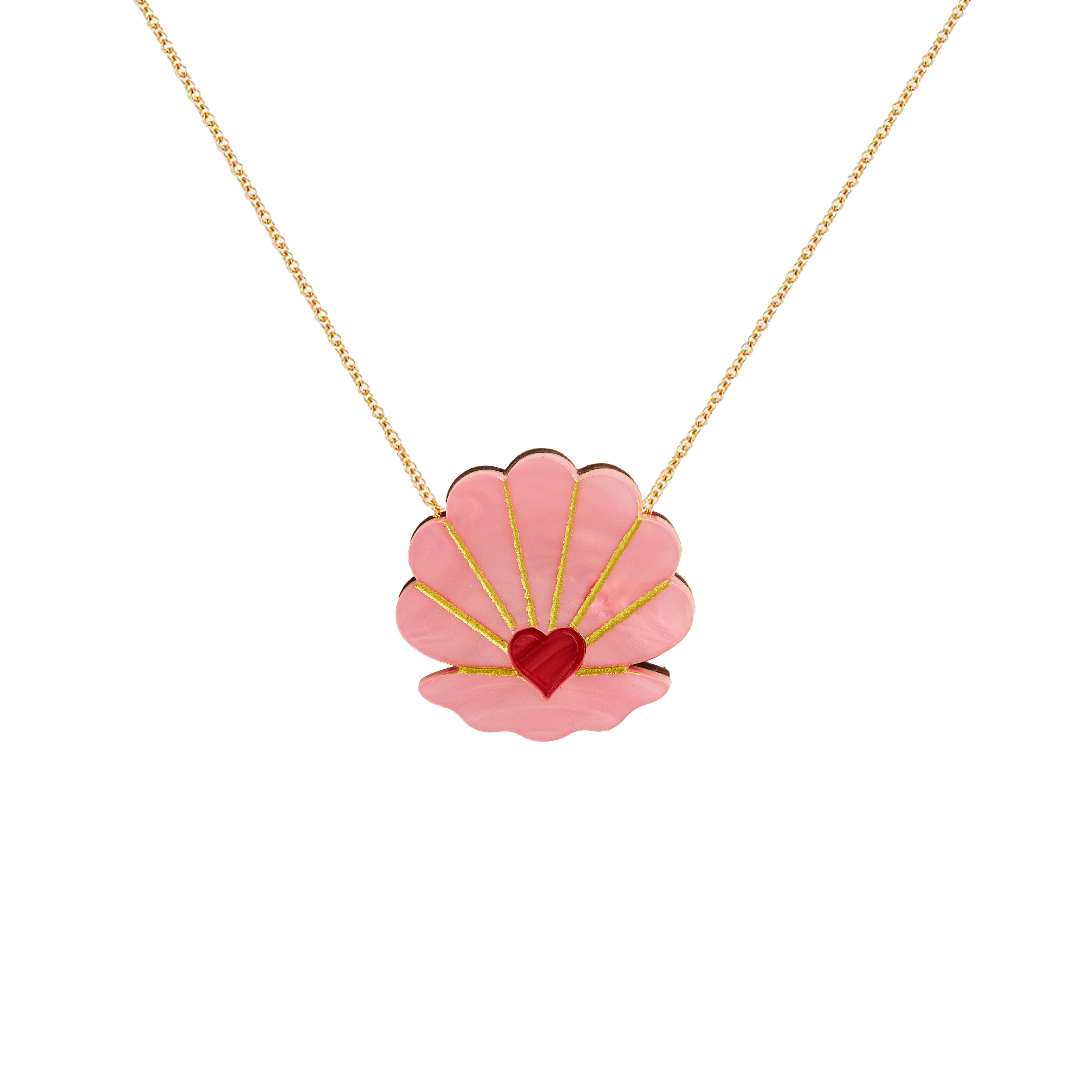 Pink Clam Necklace