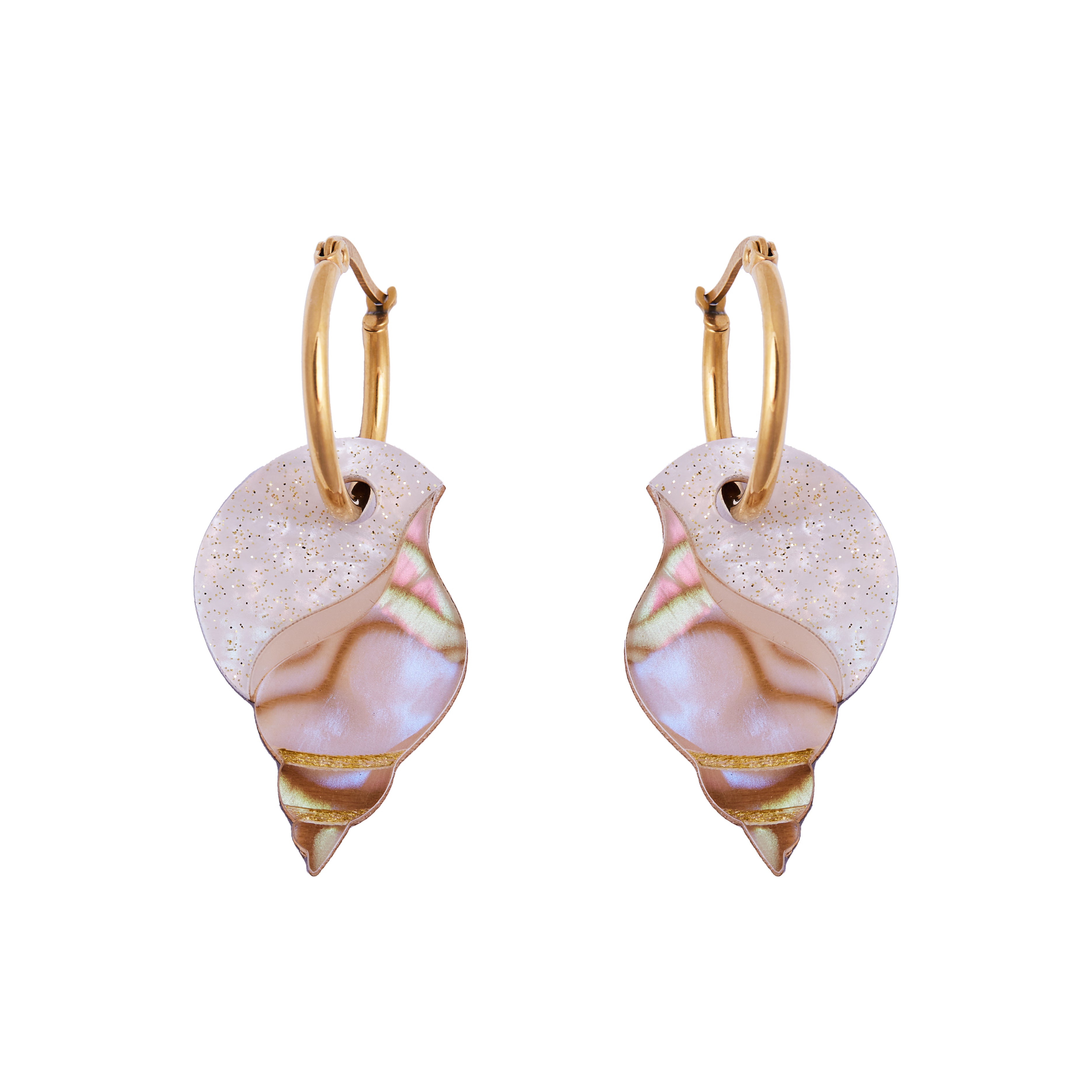 Marble Shell Hoops