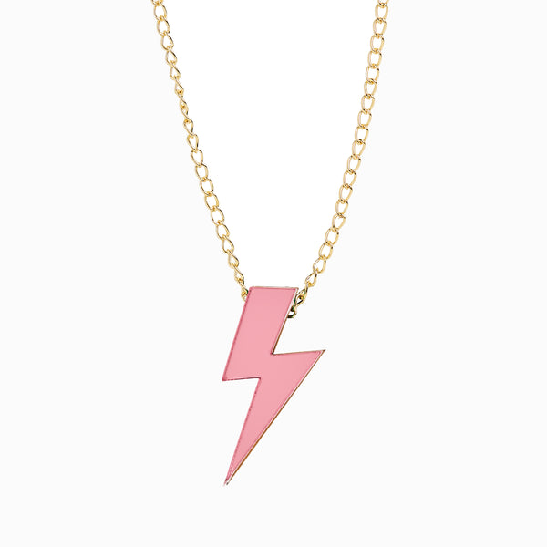 Pink Statement Lightning Bolt Necklace – fizzgoespop