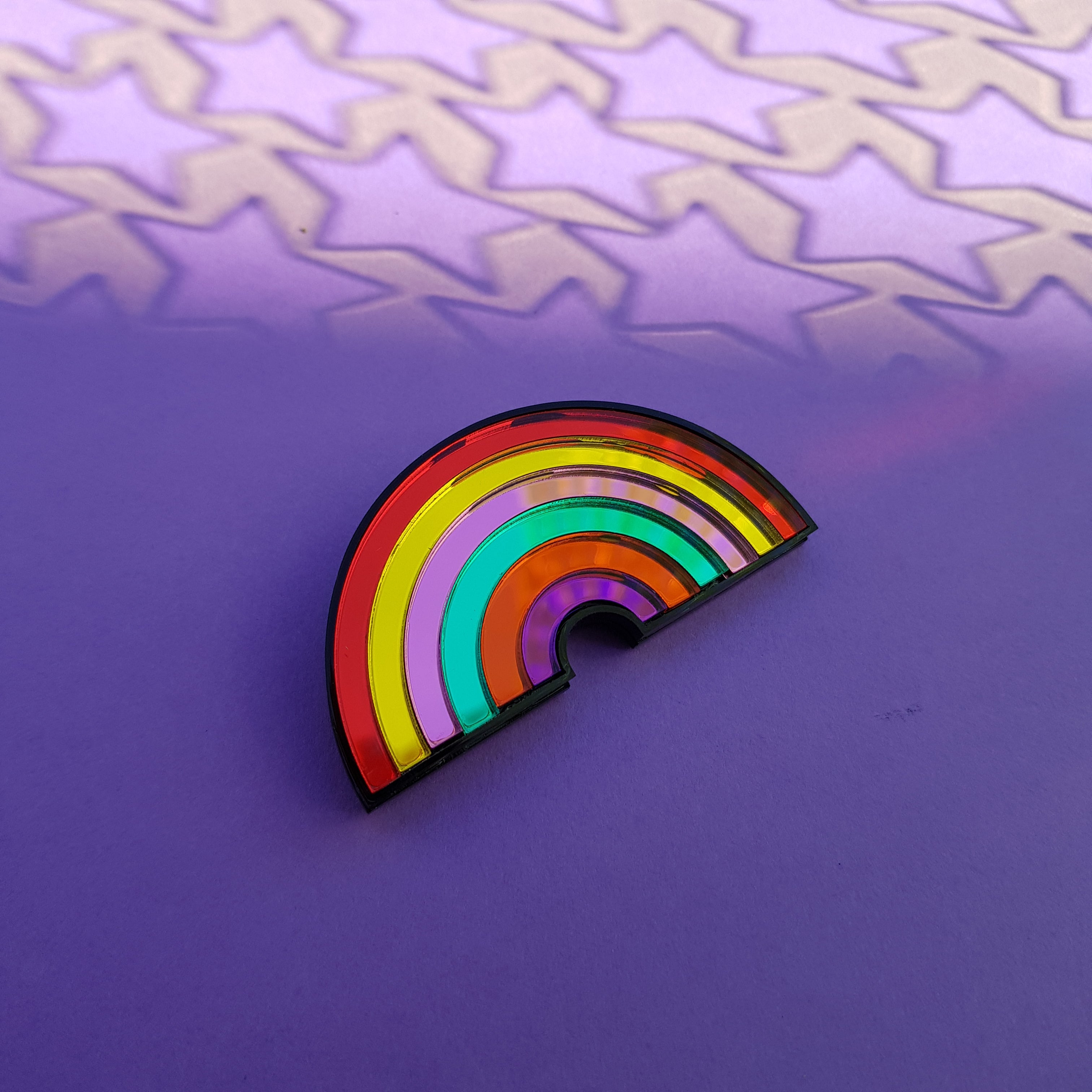 Rainbow brooch or hairclip