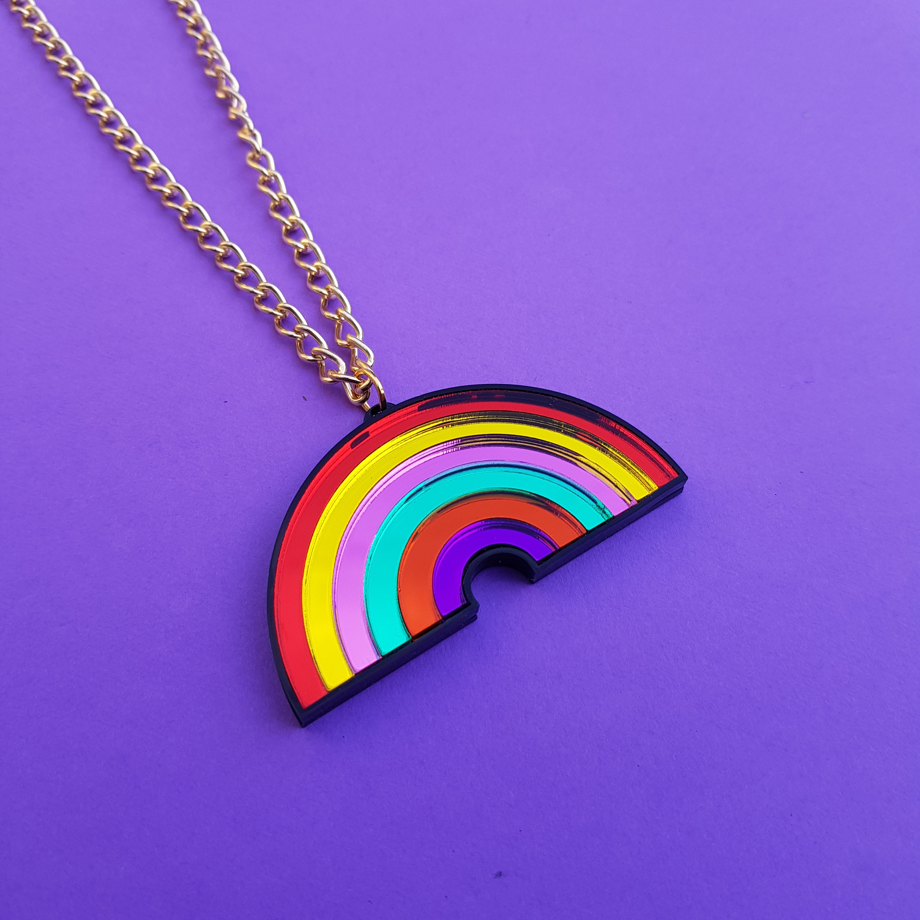 Rainbow necklace small