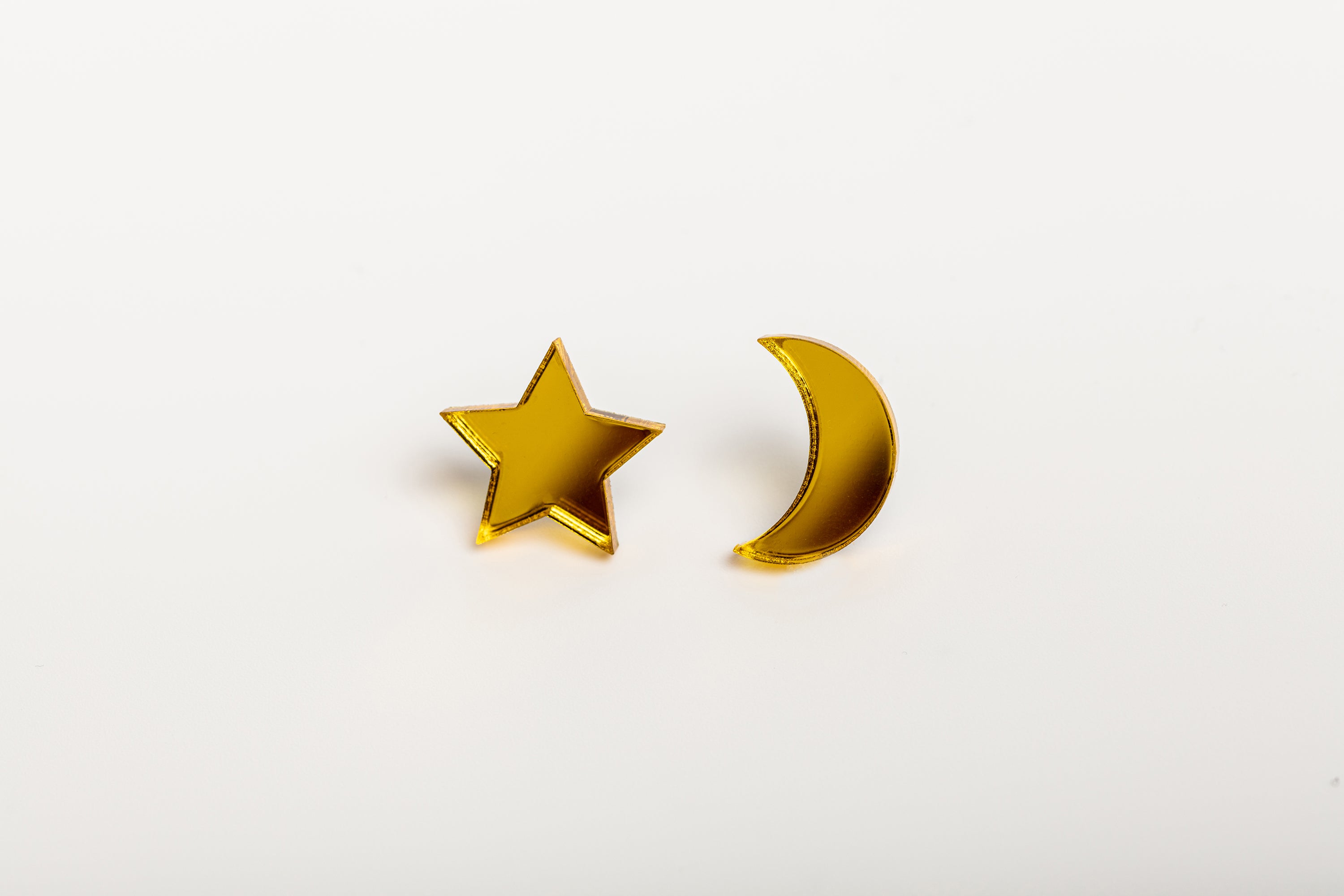 Boucles d'oreilles puces Mini Lune et Etoile