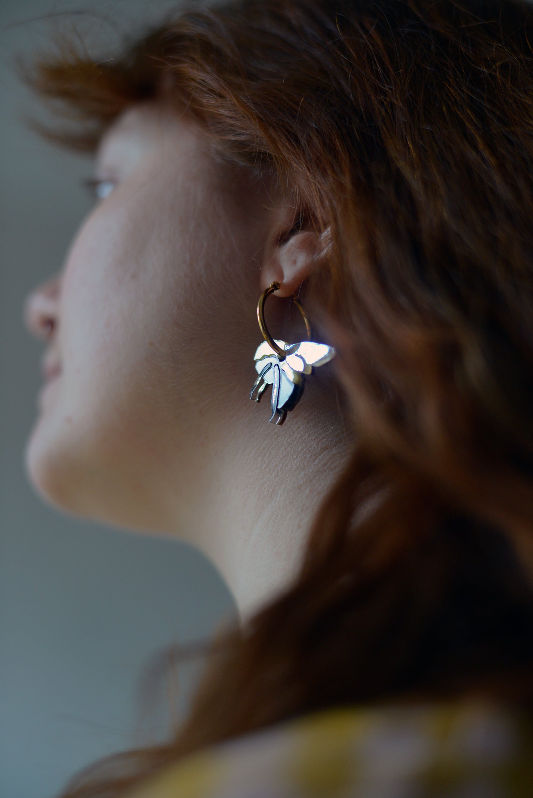 Goth Bumblebee Hoop Earrings (regular wings)