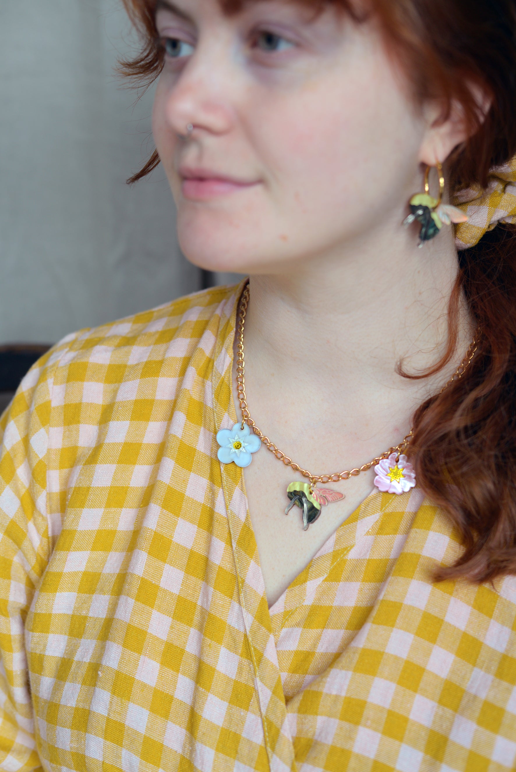 Spring Bouquet Charm Necklace