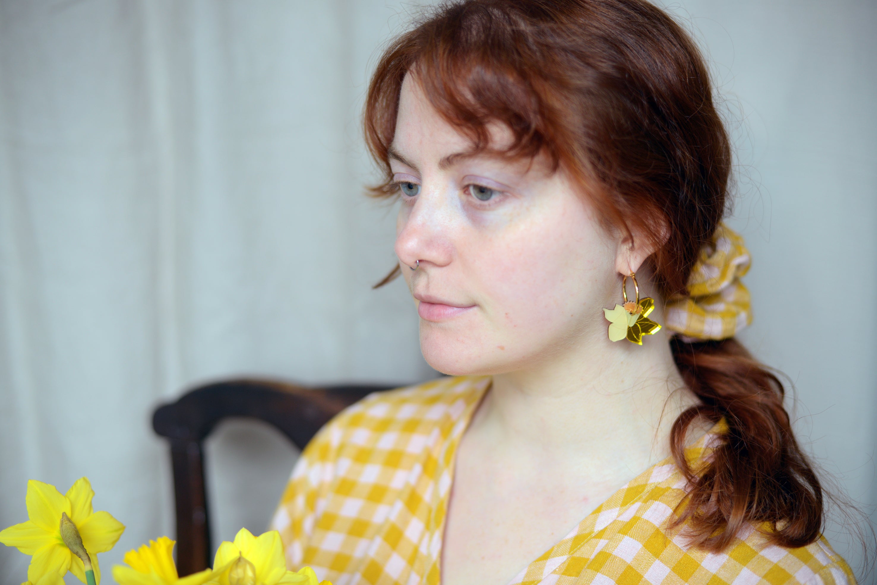 Daffodil Hoop Earrings