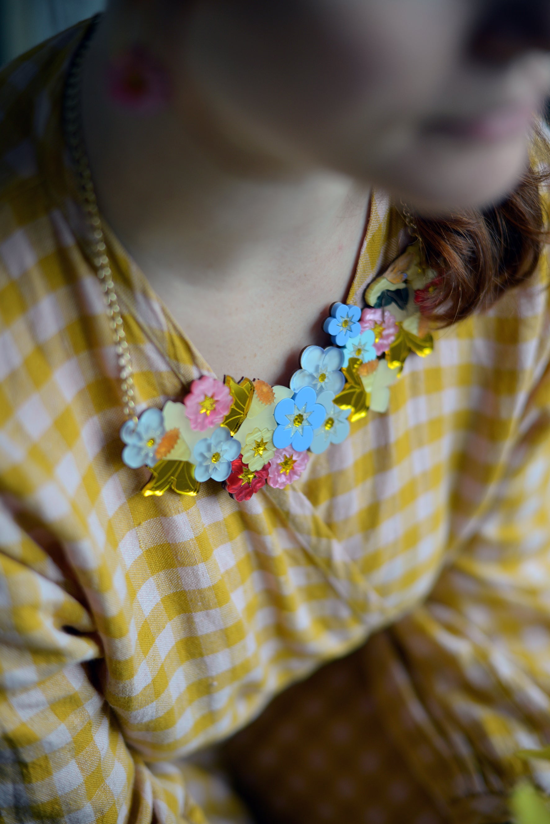 Collier de déclaration de bouquet de printemps