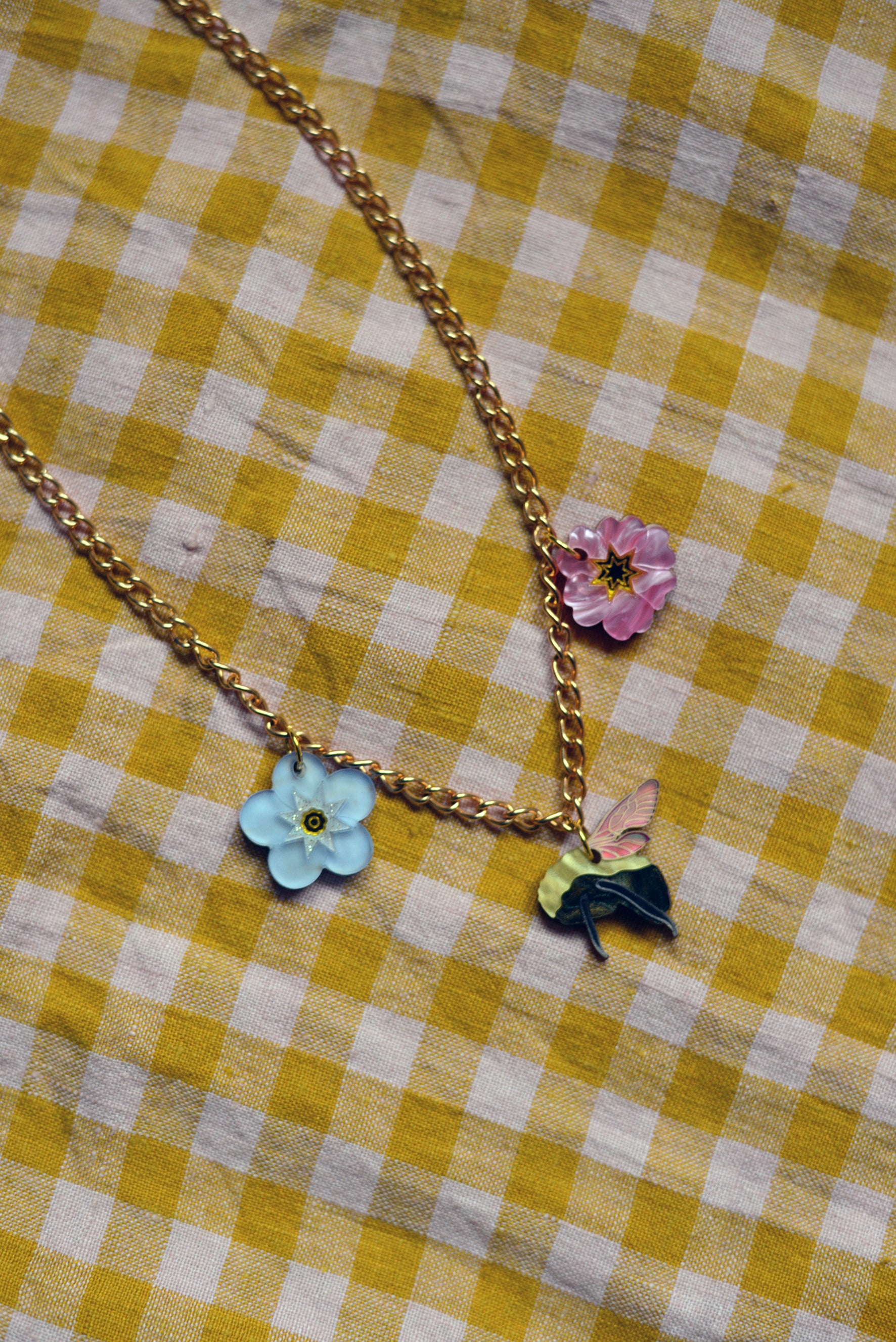 Collier à breloques bouquet de printemps